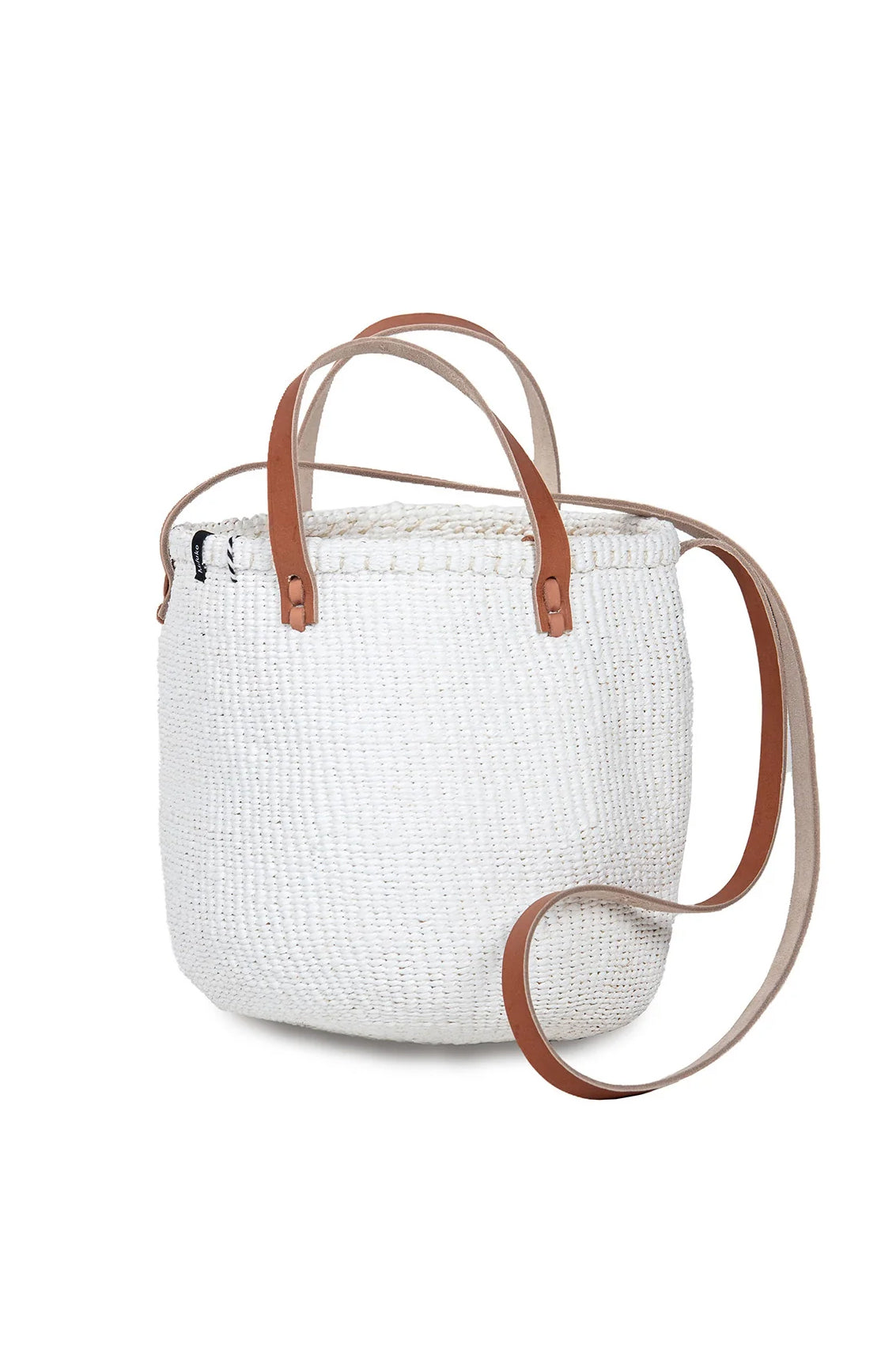 Mifuko Kiondo Small Shopper Basket Bag White
