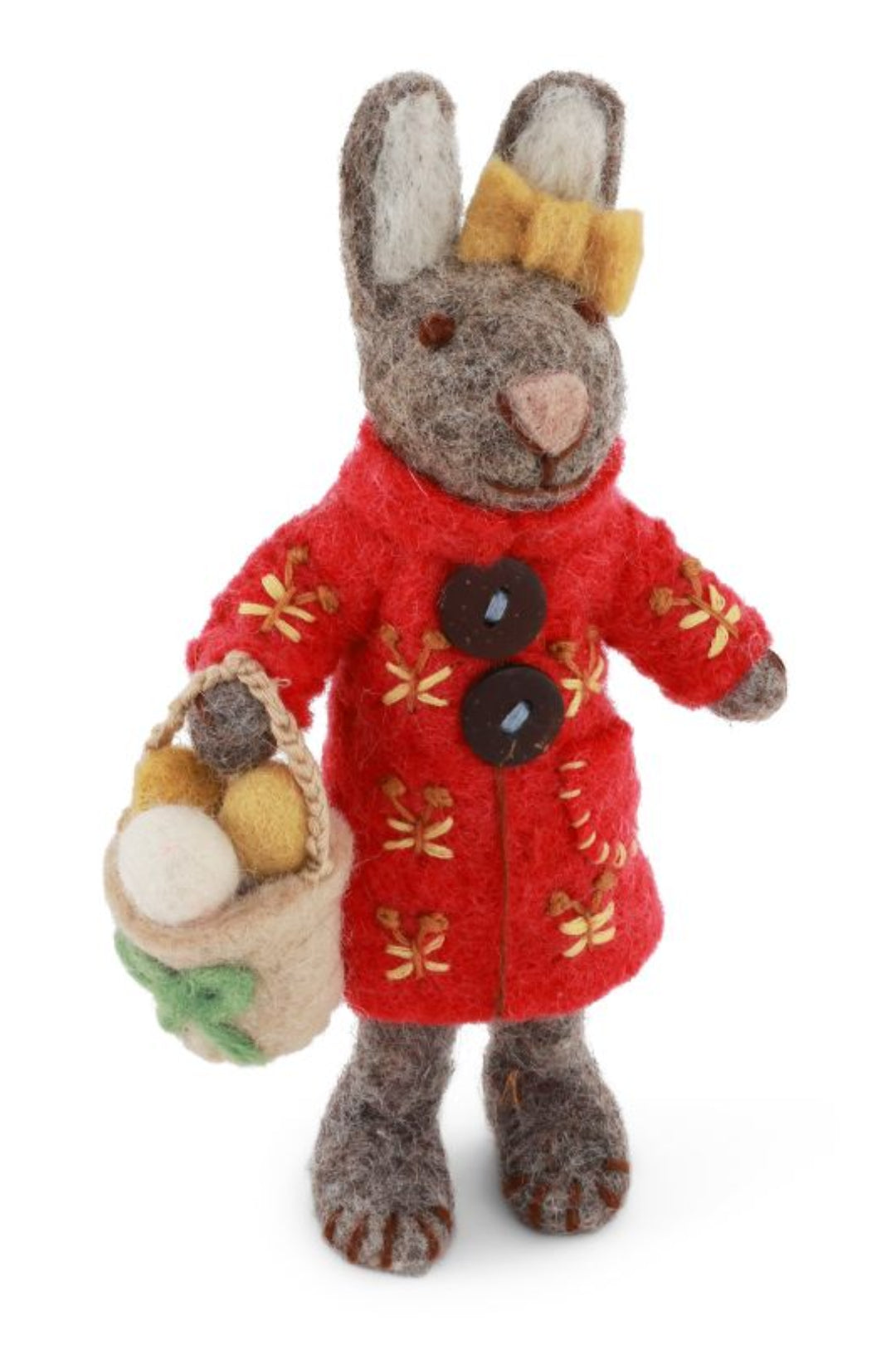 Gry & Sif Small Grey Girly Bunny with Easter Basket