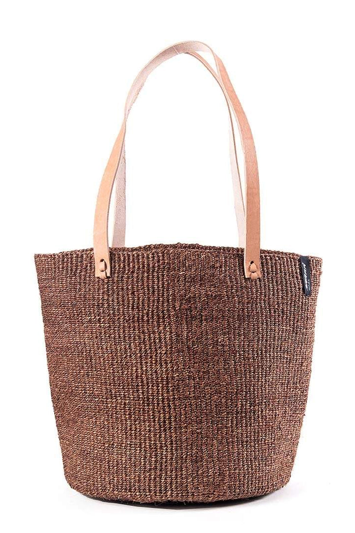Mifuko Kiondo Medium Shopper Basket Bag Dark Brown