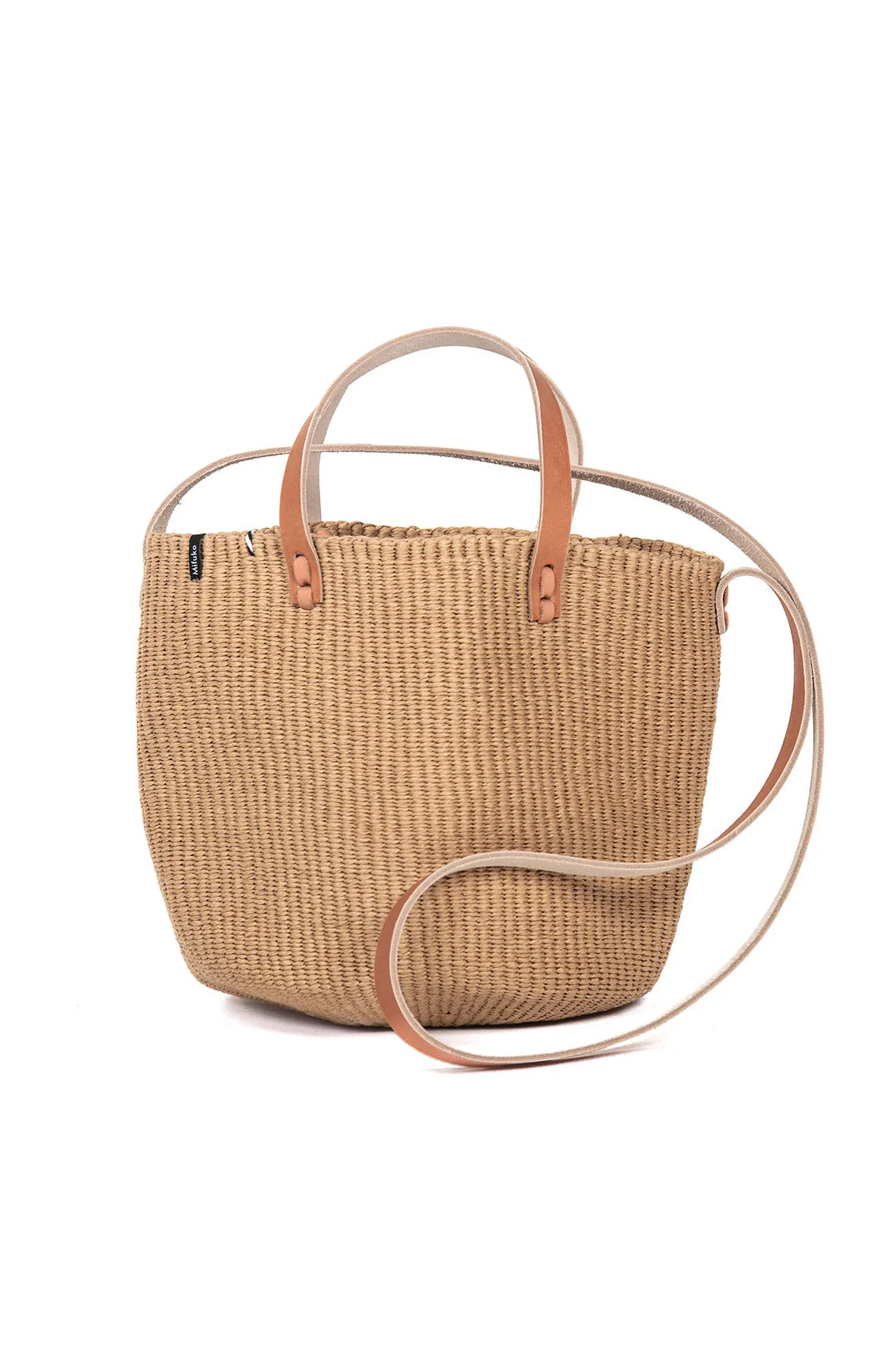 Mifuko Kiondo Small Shopper Basket Bag Brown