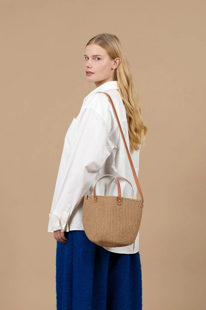 Mifuko Kiondo Small Shopper Basket Bag Brown