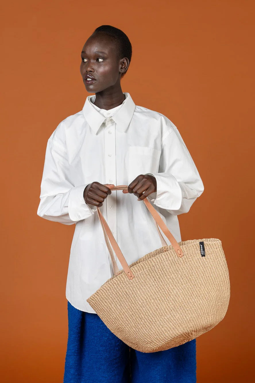 Mifuko Kiondo Medium Shopper Basket Bag Brown