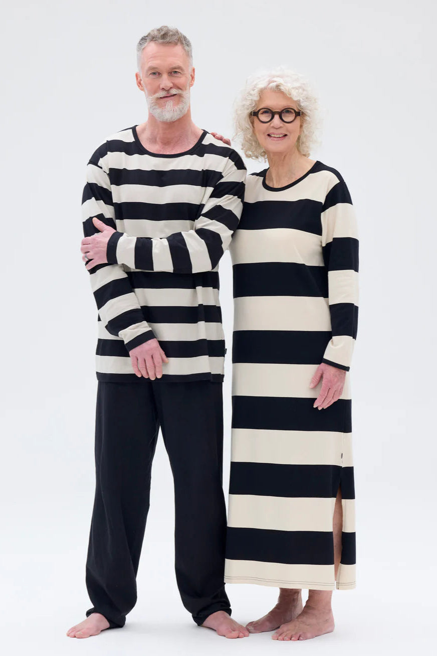 Ratia Fanni Black/Beige Wide Stripe Gown