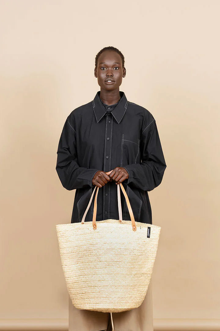 Mifuko Mkeka Large Shopper Basket Bag Natural