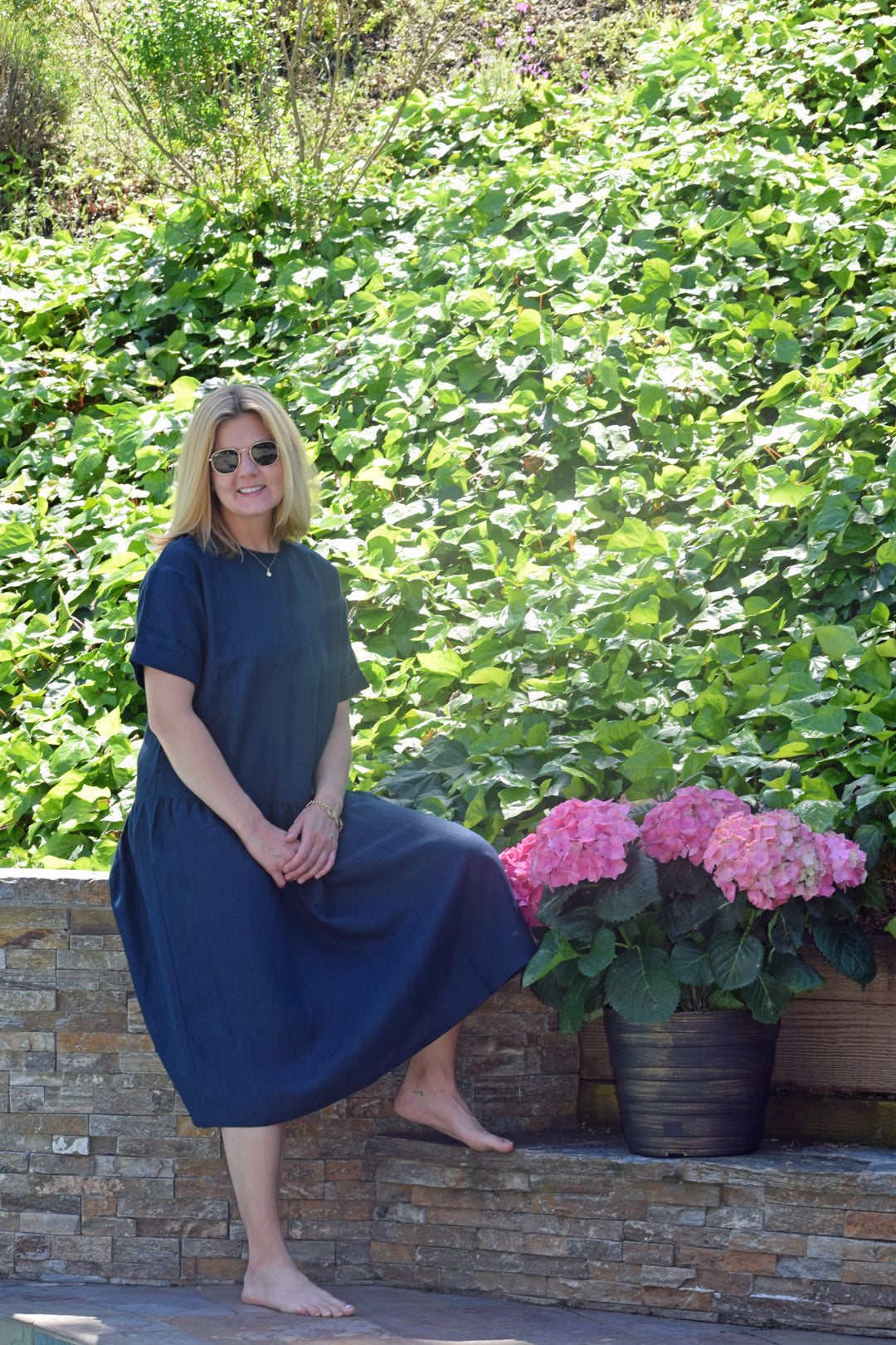 Ratia Alma Navy Linen Dress