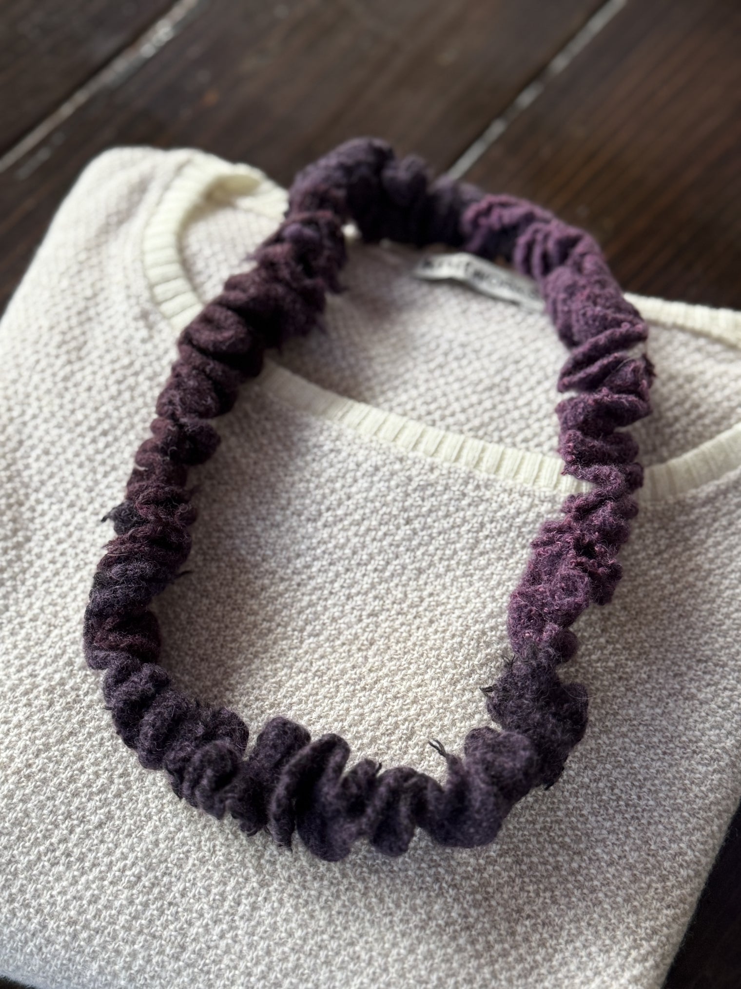 Knitworks Knitted Necklace Eggplant