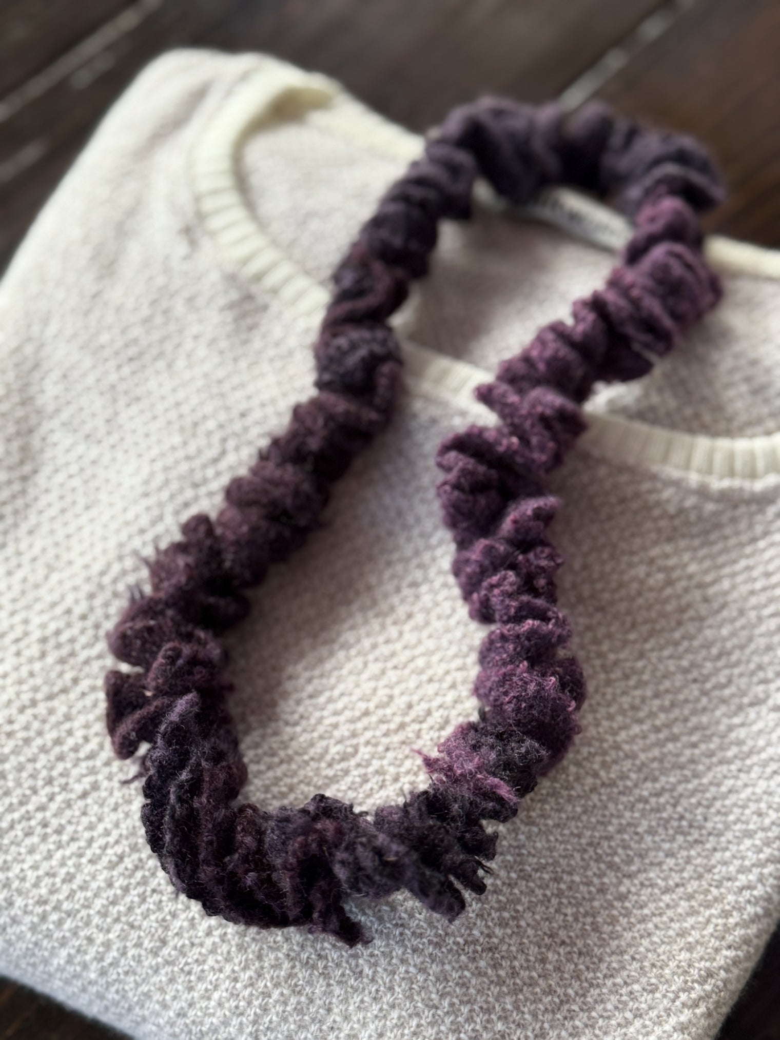 Knitworks Knitted Necklace Eggplant