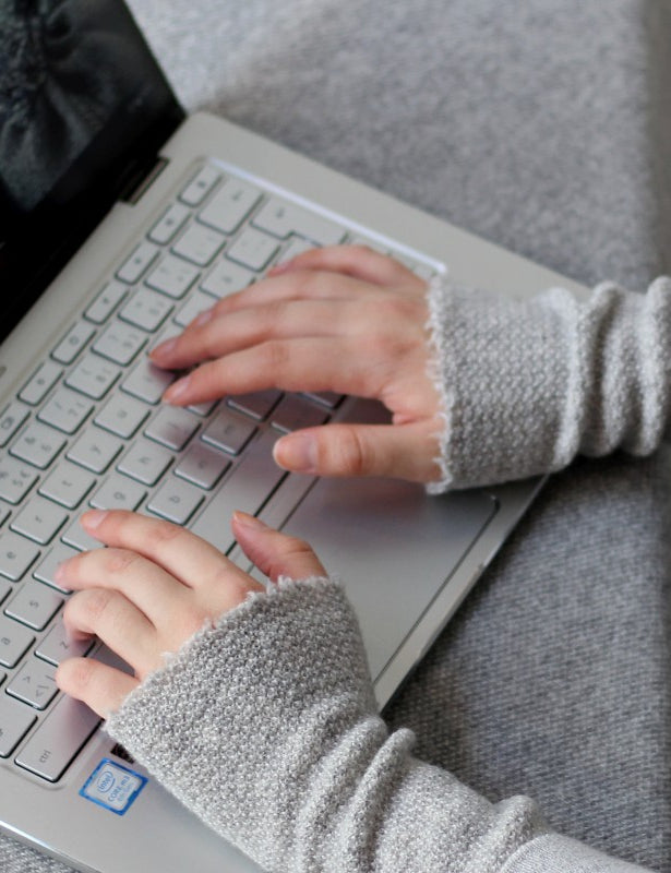 Knitworks Knitted Grey Wrist Warmers
