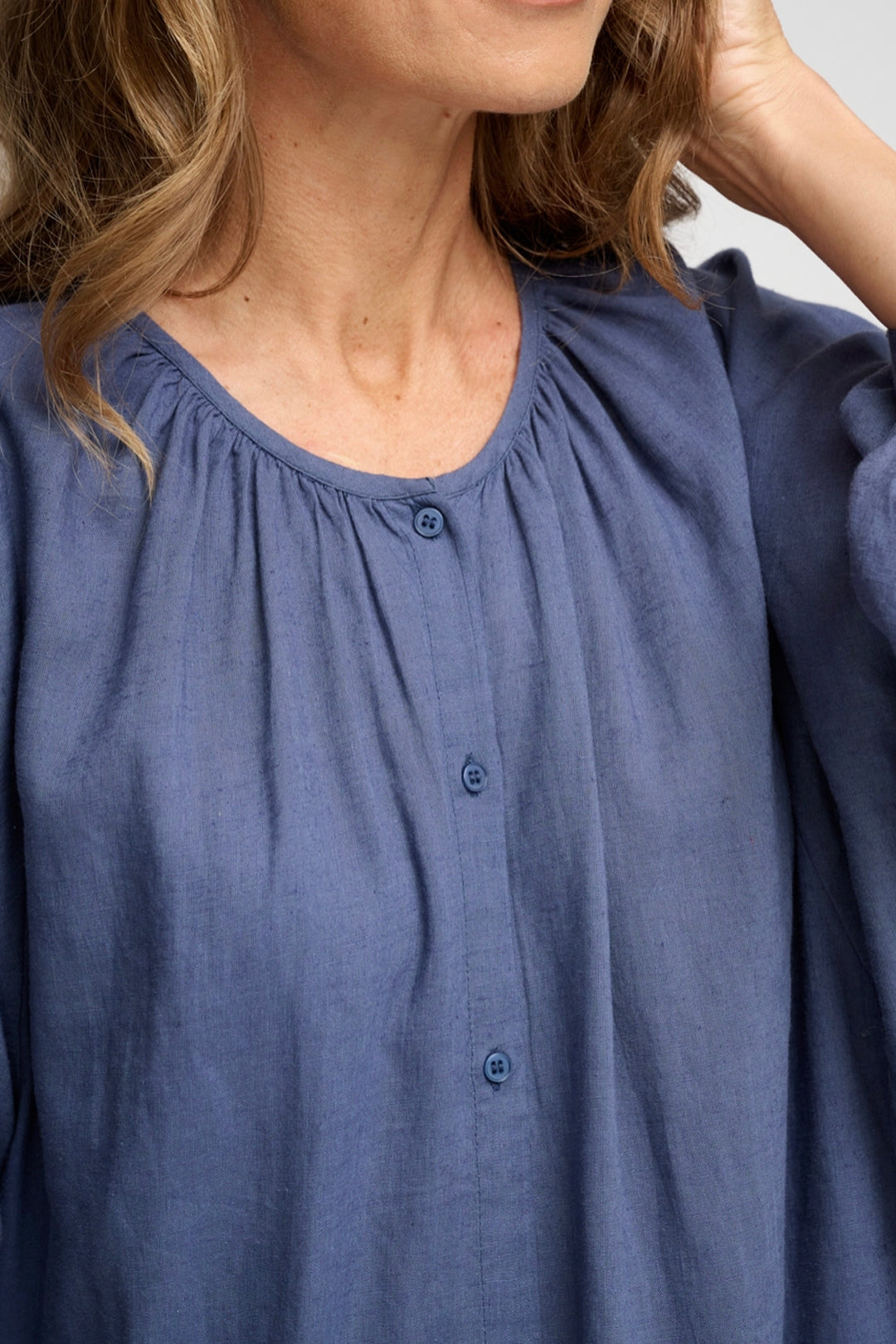 Moshi Moshi Mind May Linen Shirtdress Blue