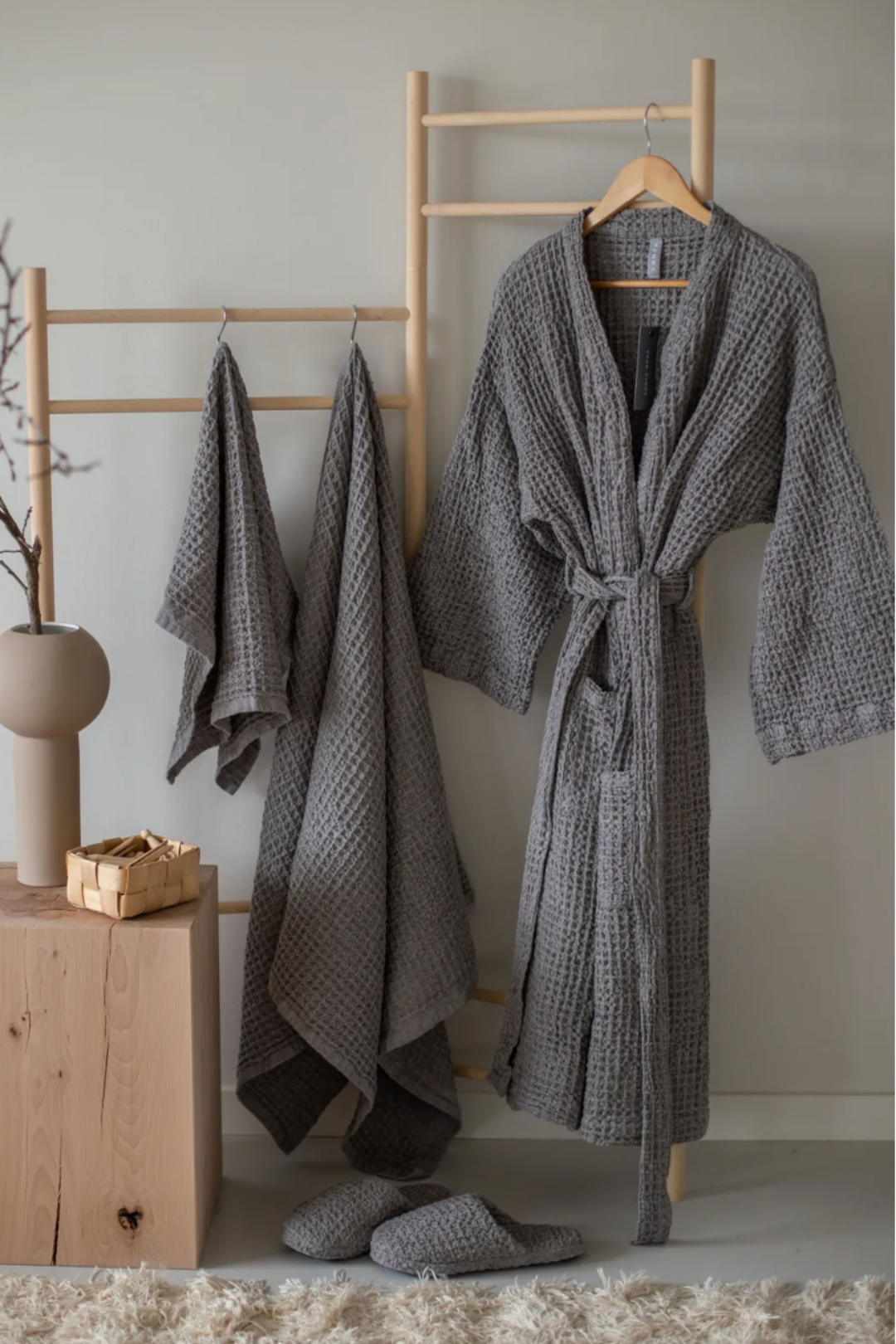 Luhta Linen Grey Bathrobe