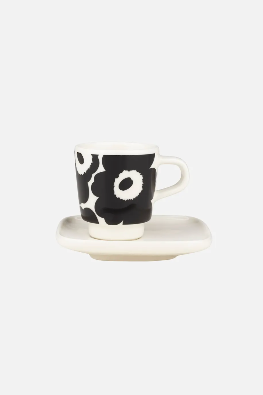 Marimekko Unikko Black Espresso Cup & Saucer