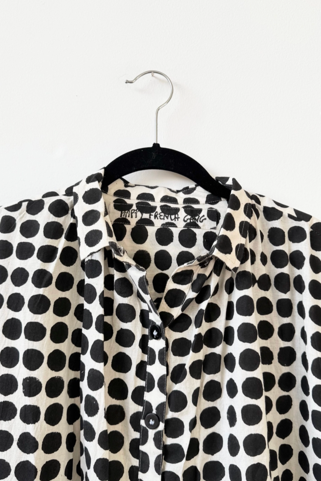 Happy French Elise Madder Black Dots Dress
