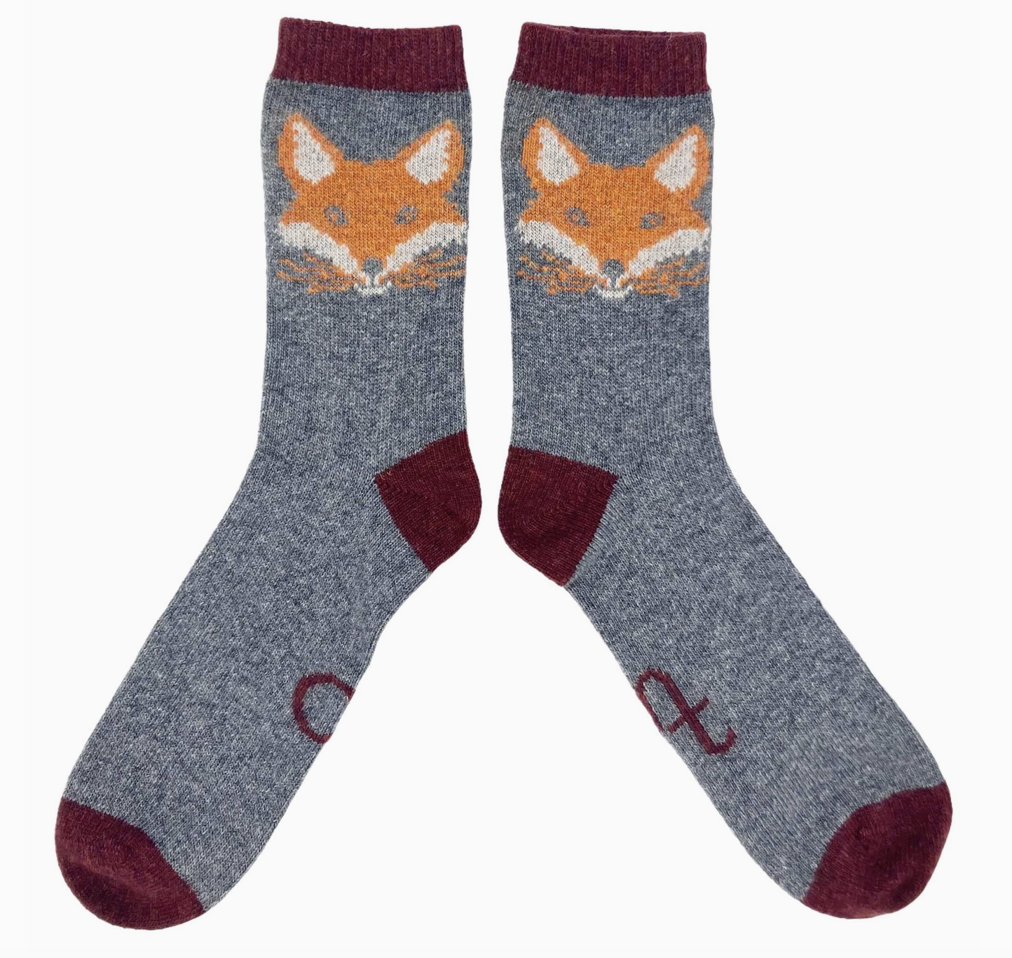 Catherine Tough Men's Lambswool Fox Face Ankle Socks