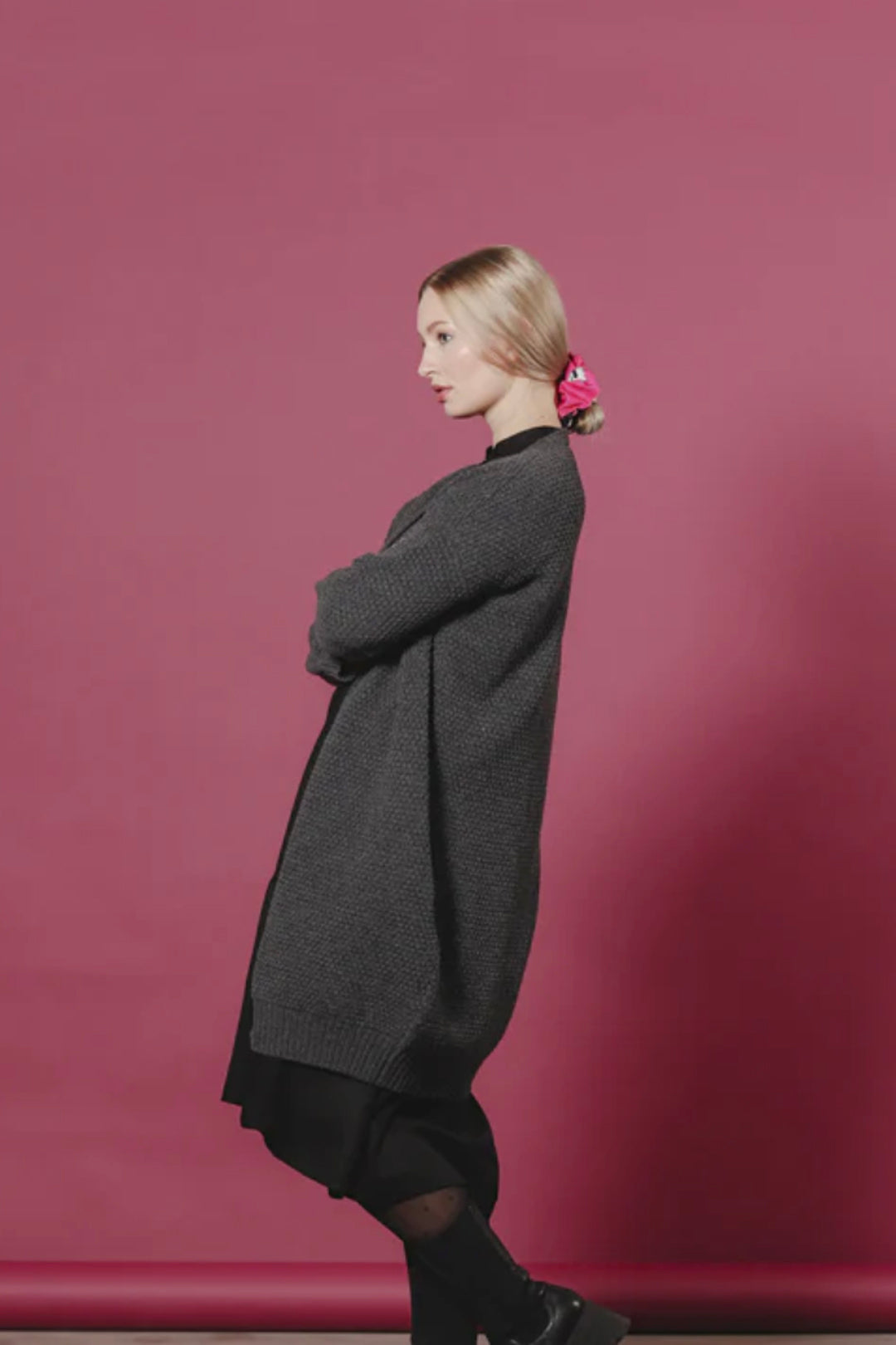 Aarre Alma Cardigan Asphalt Grey