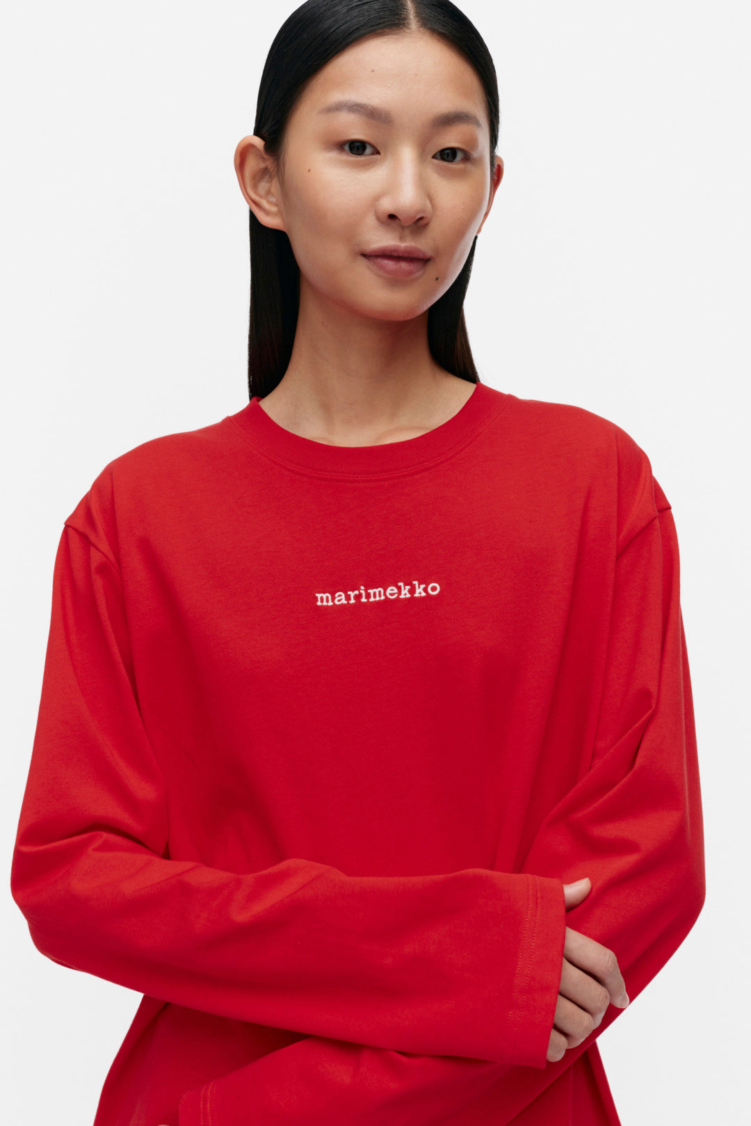 marimekko Biitti Logo Placementカットソー Marimekko Biitti Logo Placement Jersey Top Red – Nordic Labels