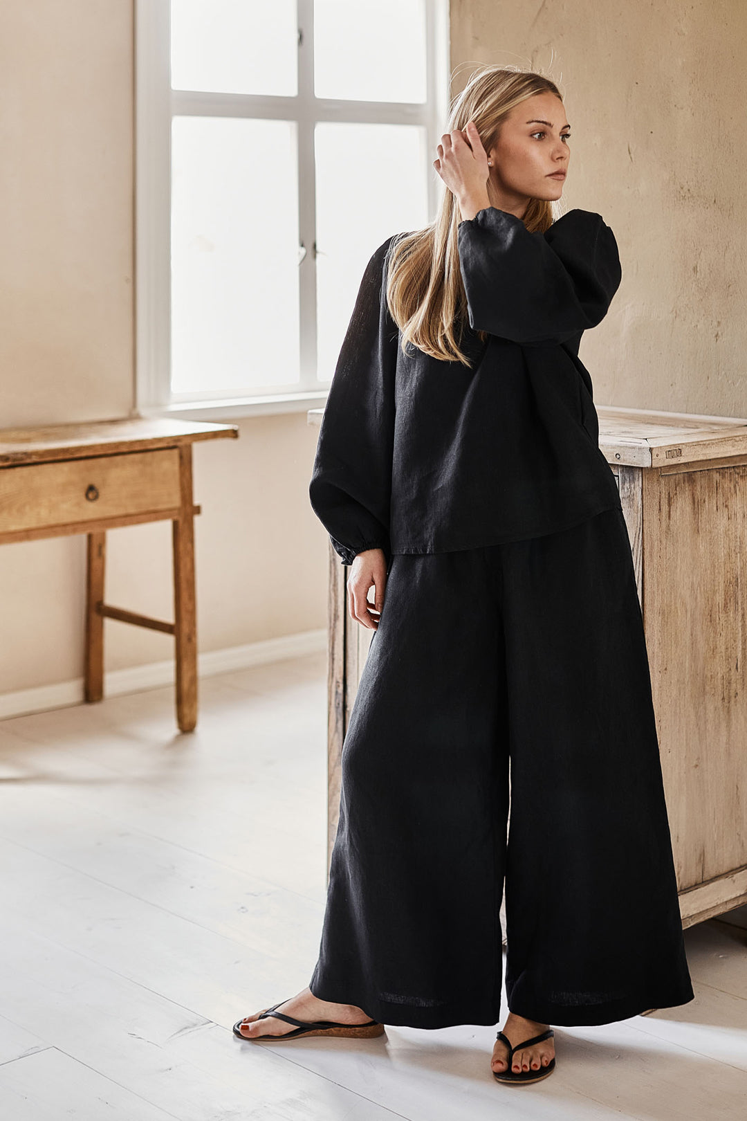 Piironki Helsinki Linen Black Culottes