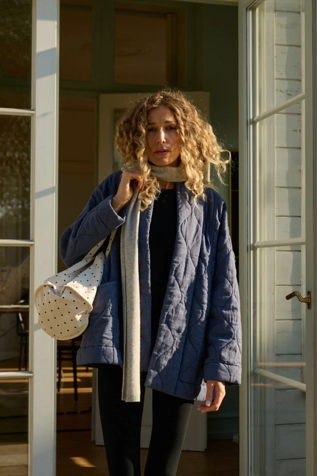 Moshi Moshi Mind Touch Linen Blue Jacket