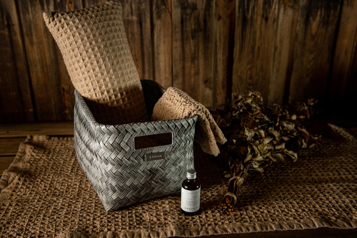 Luhta Linen Sauna Seat Cover 2 pc Brown