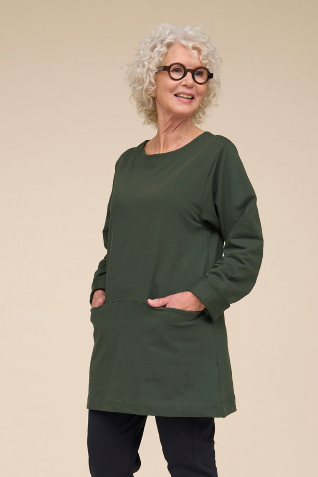 Puuvillatehdas Elena Forest Green Tunic