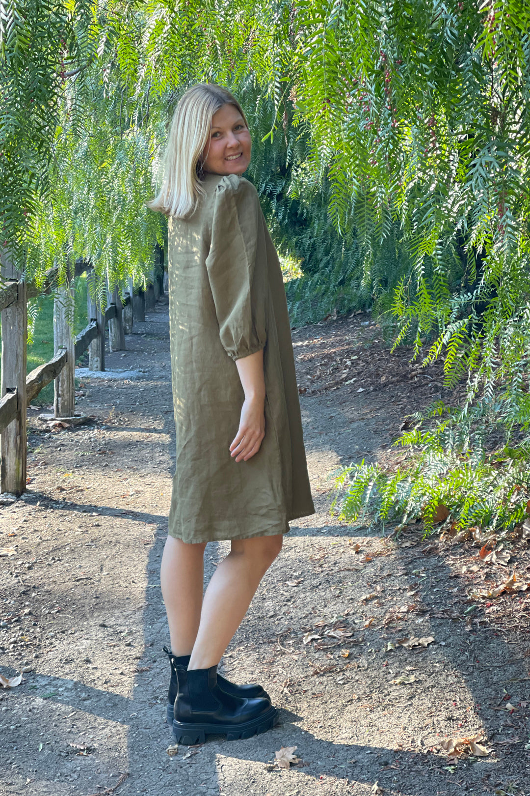 Piironki Helsinki Linen Saara Olive Dress