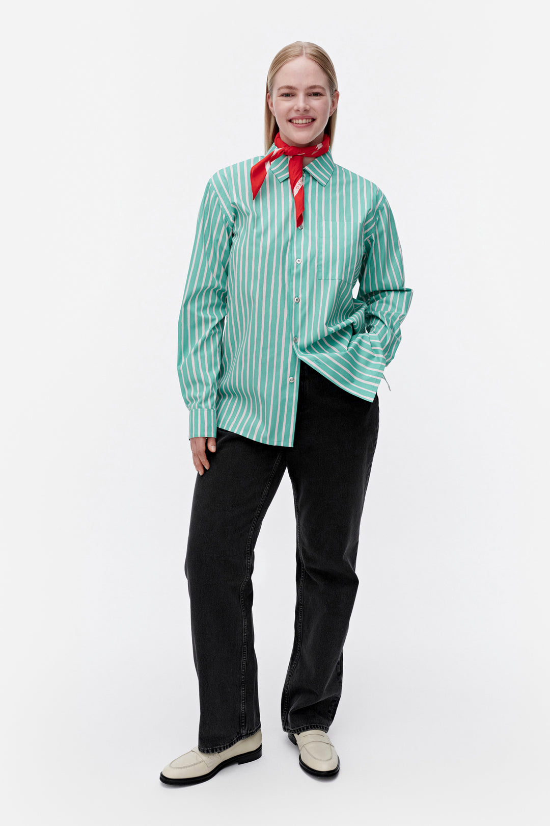 Marimekko Jokapoika Mint Green/Light Pink Shirt