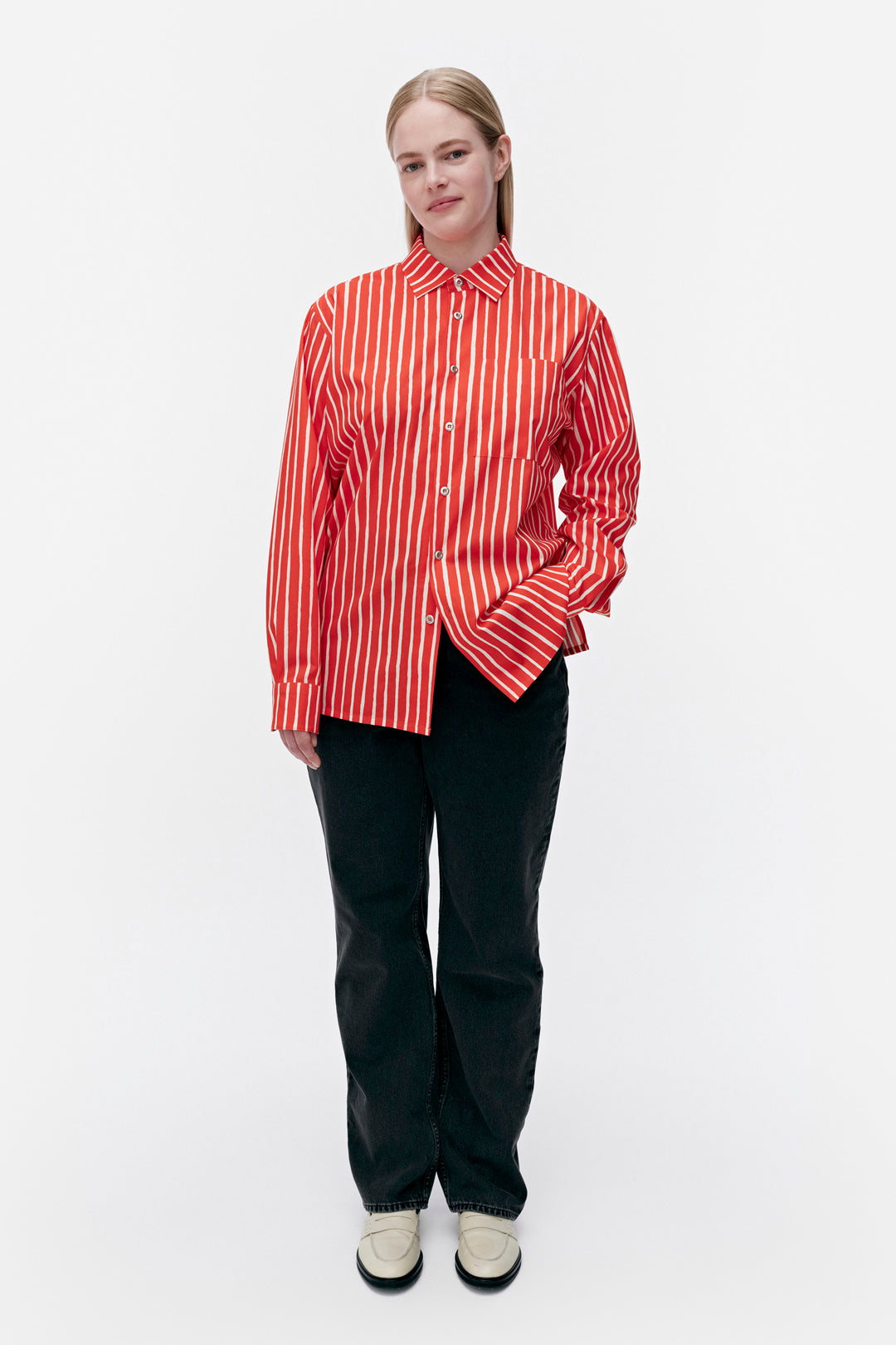 Marimekko Jokapoika Bright Red/Off White