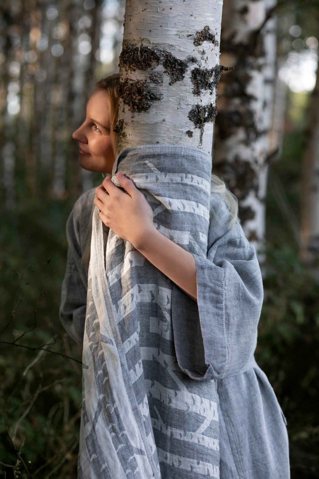 Lapuan Kankurit Kaste Linen Bathrobe Grey