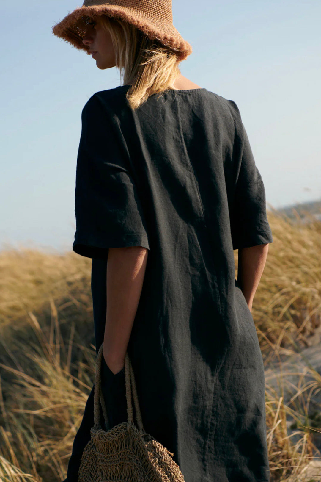 Linen Kyoto Dress Black