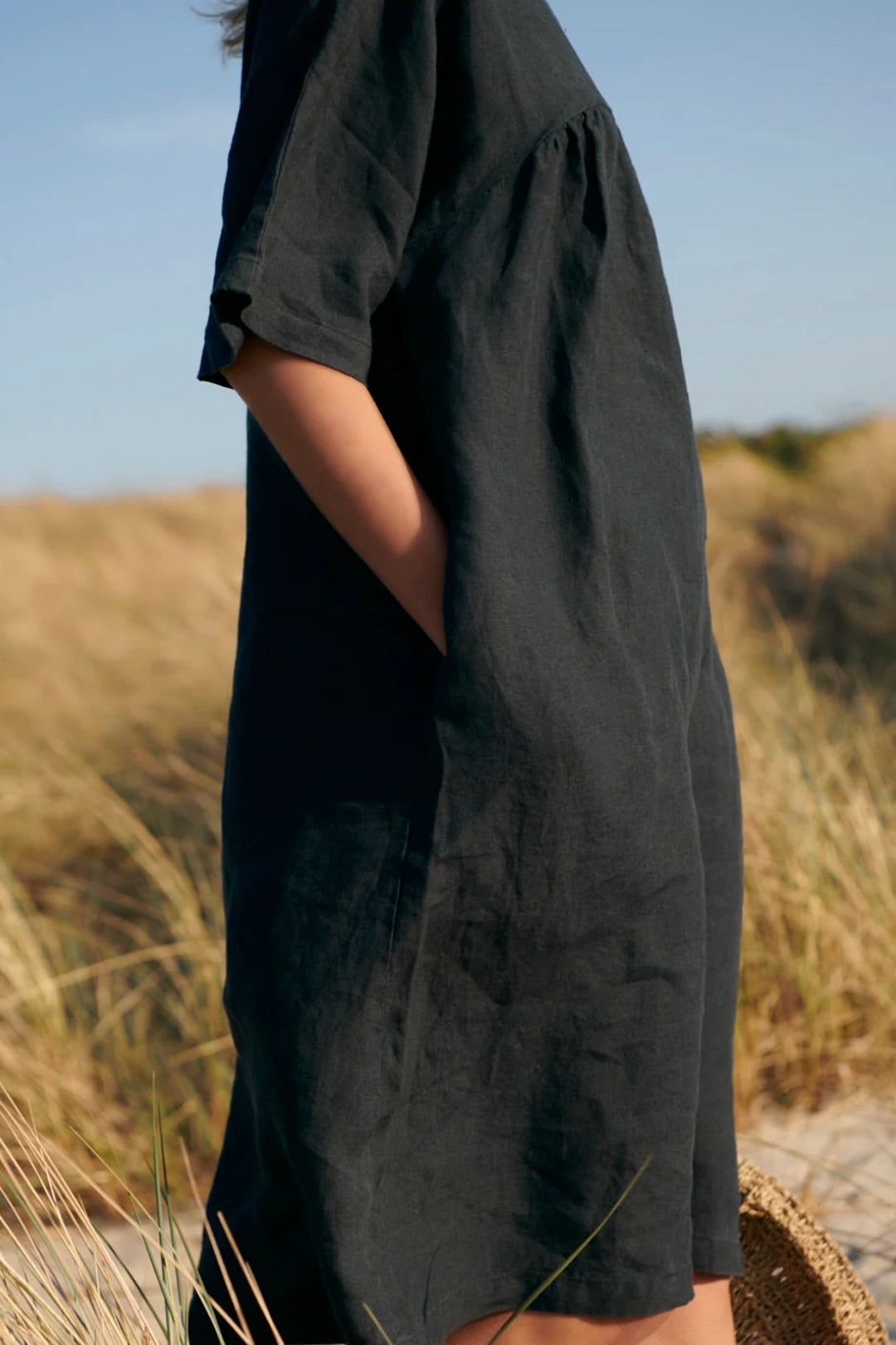 Linen Kyoto Dress Black