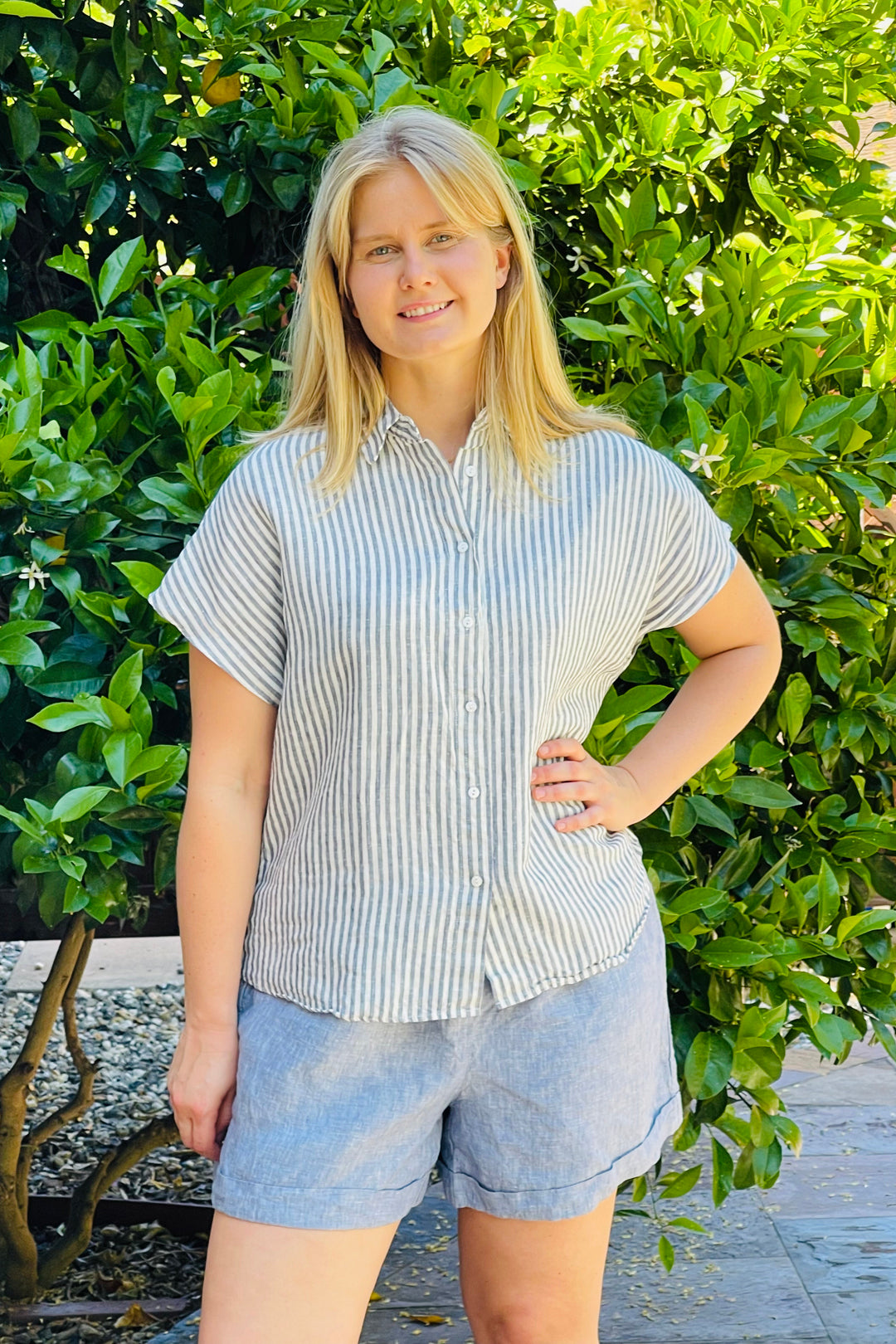 Piironki Helsinki Linen Linda Striped Shirt