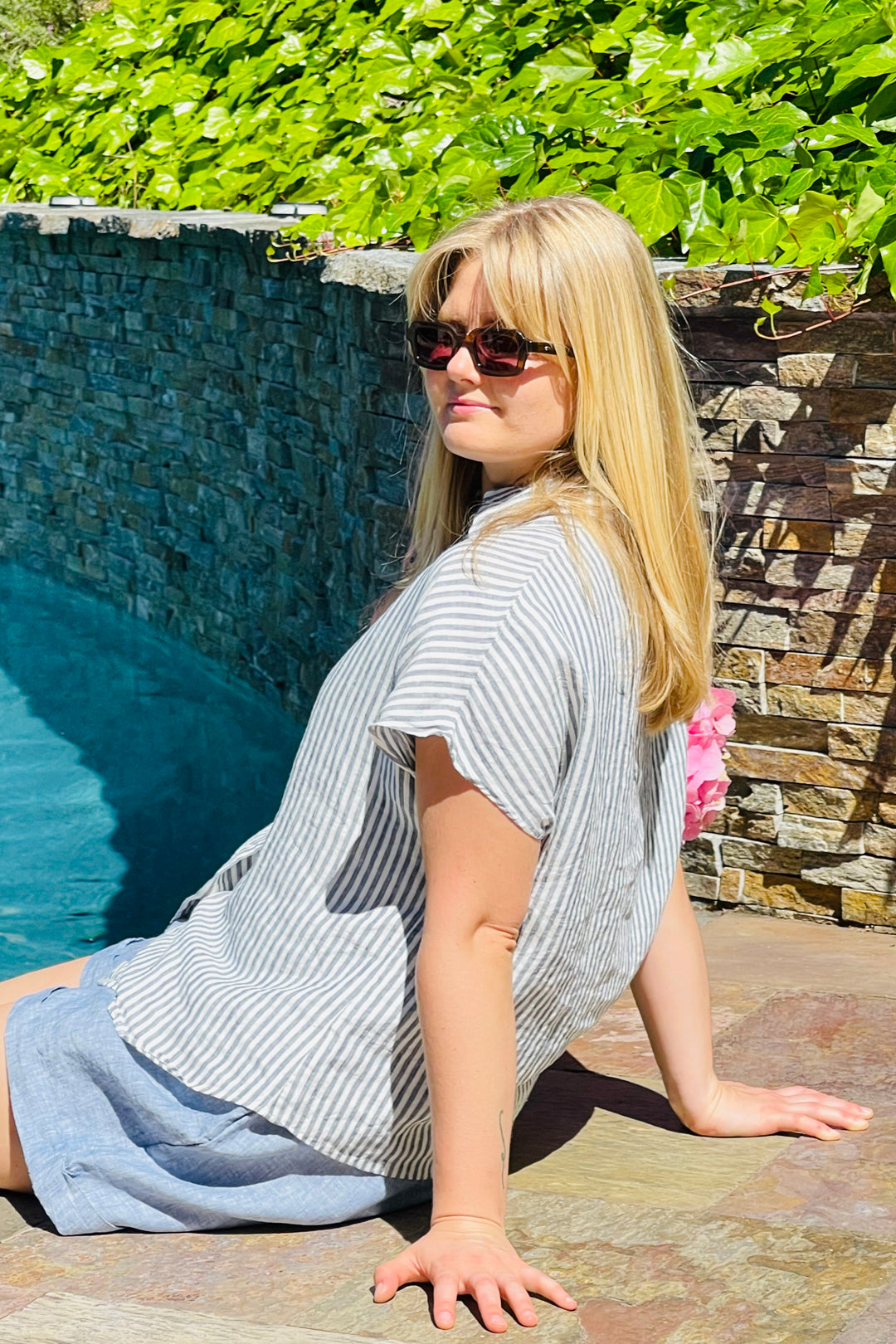 Piironki Helsinki Linen Linda Striped Shirt