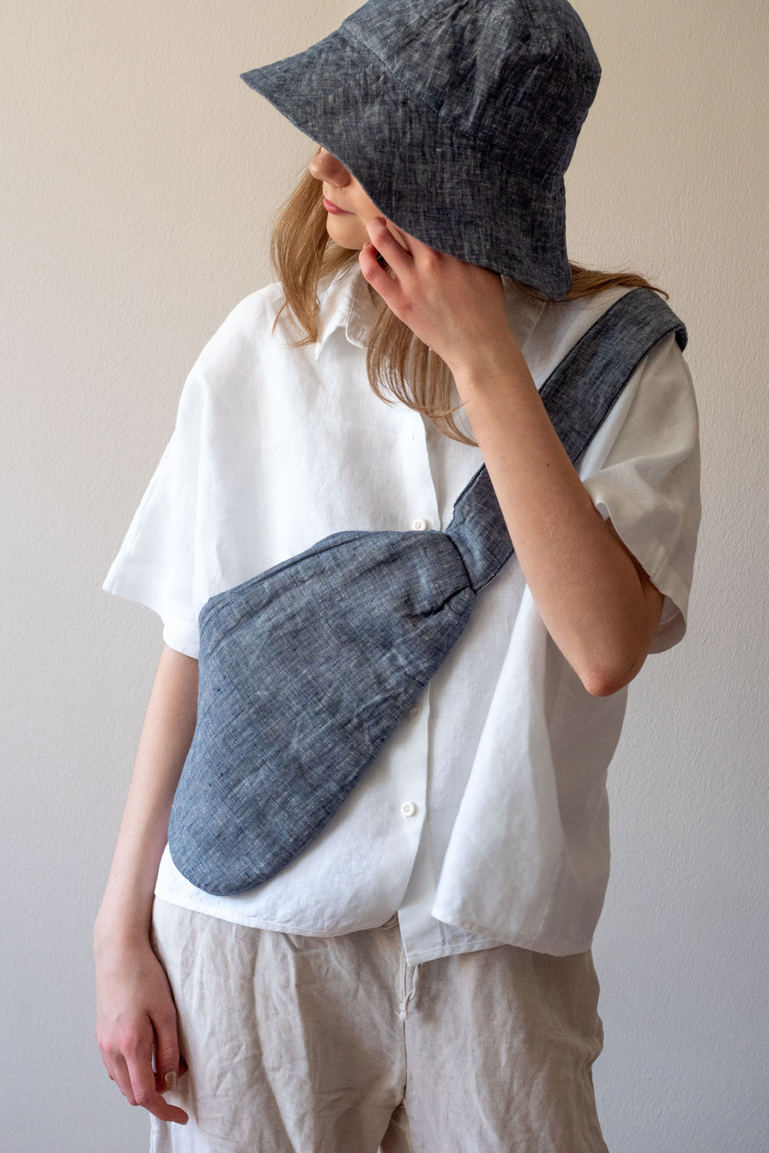 Piironki Helsinki Linen Hat Denim Blue