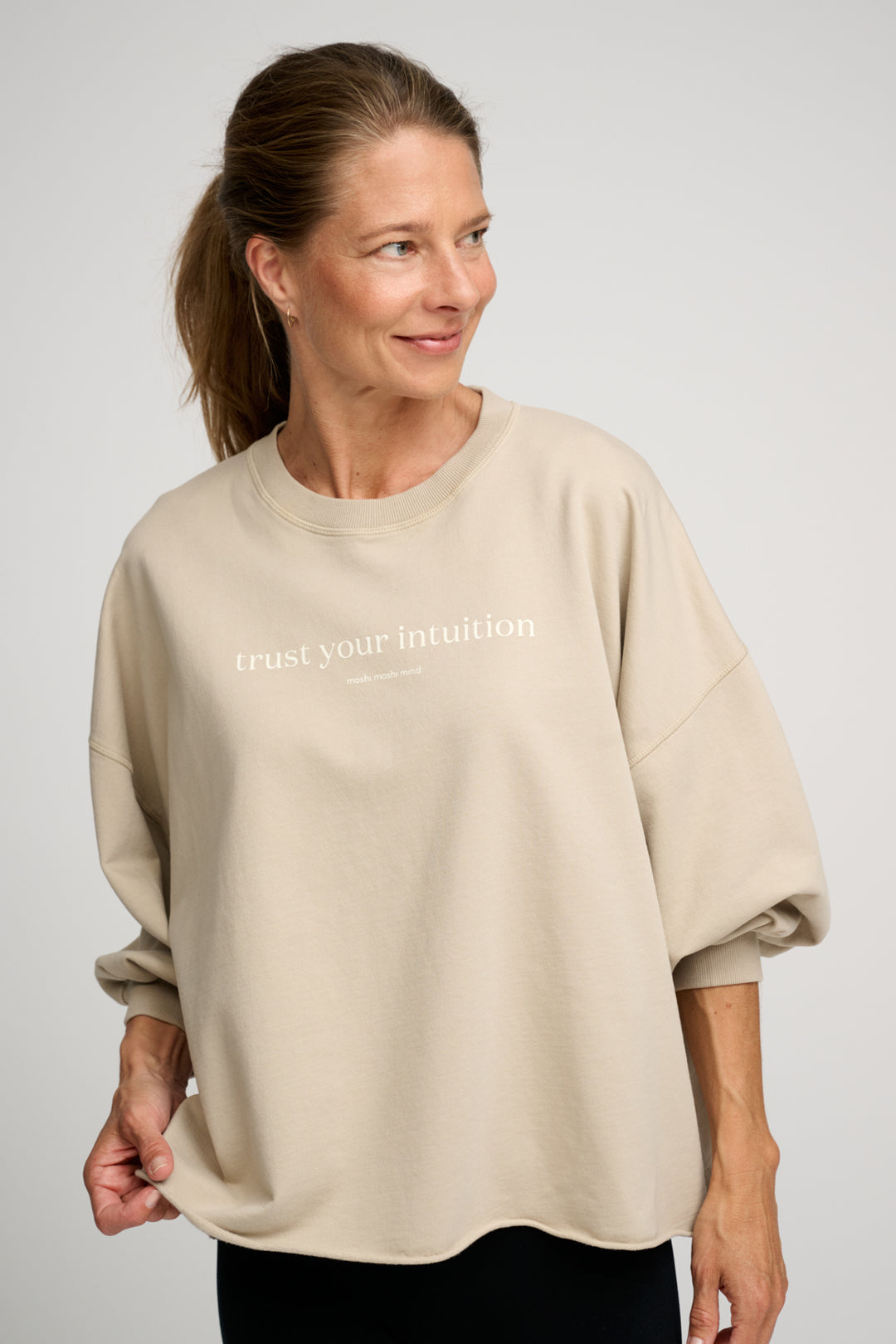 Moshi Moshi Mind Mantra Sweat Pure Beige