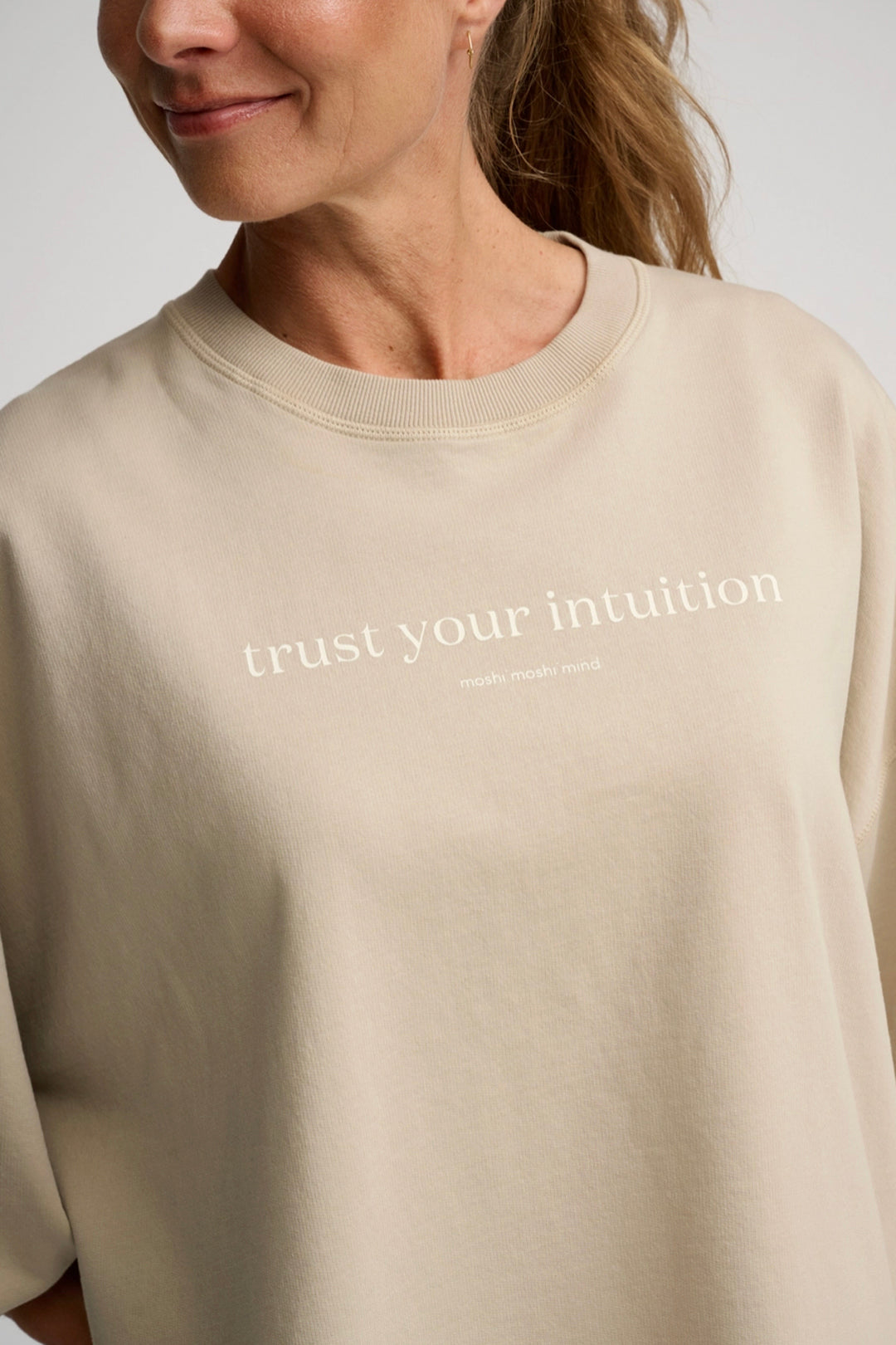 Moshi Moshi Mind Mantra Sweat Pure Beige