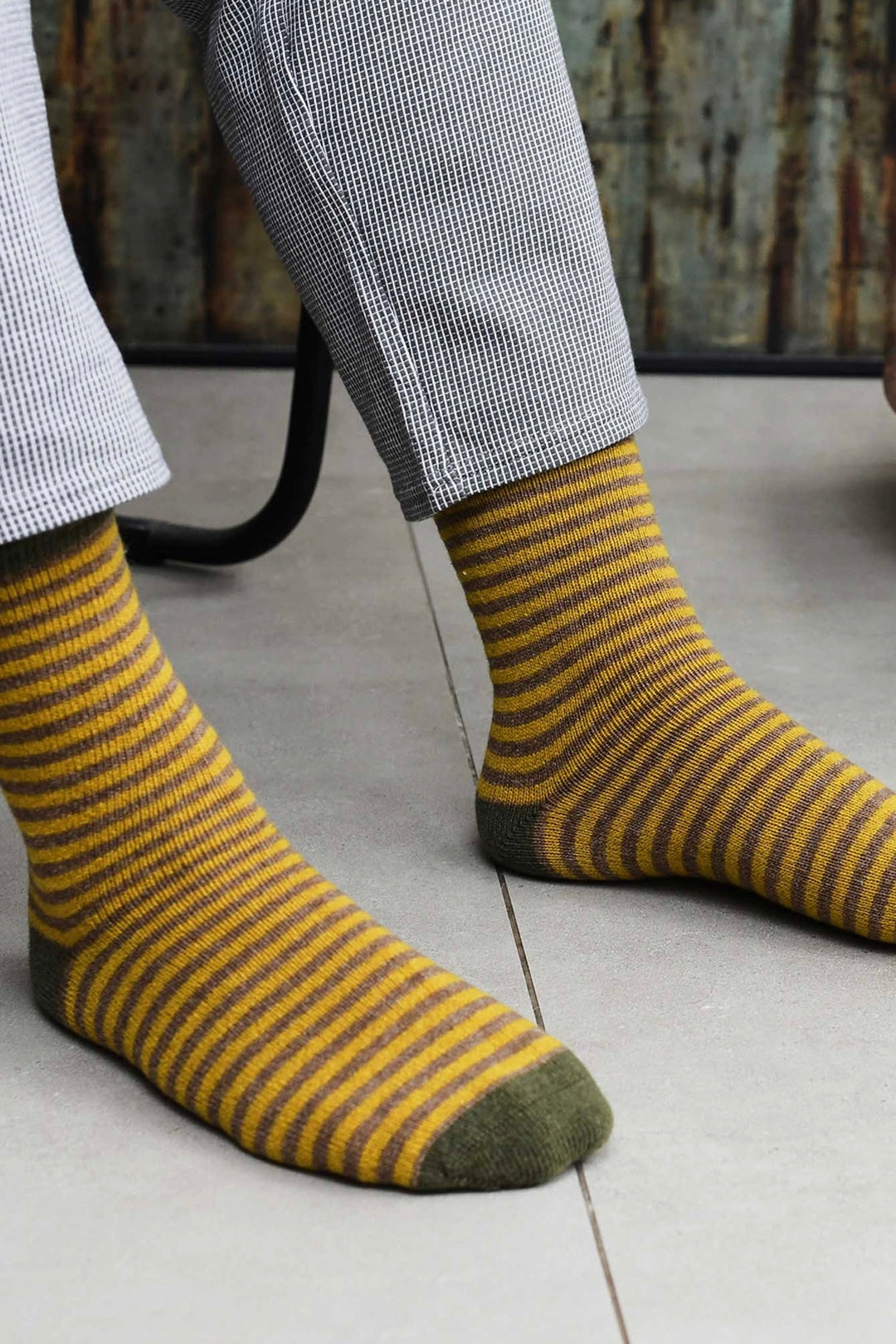 Catherine Tough Men's Lambswool Stripe Ankle Socks