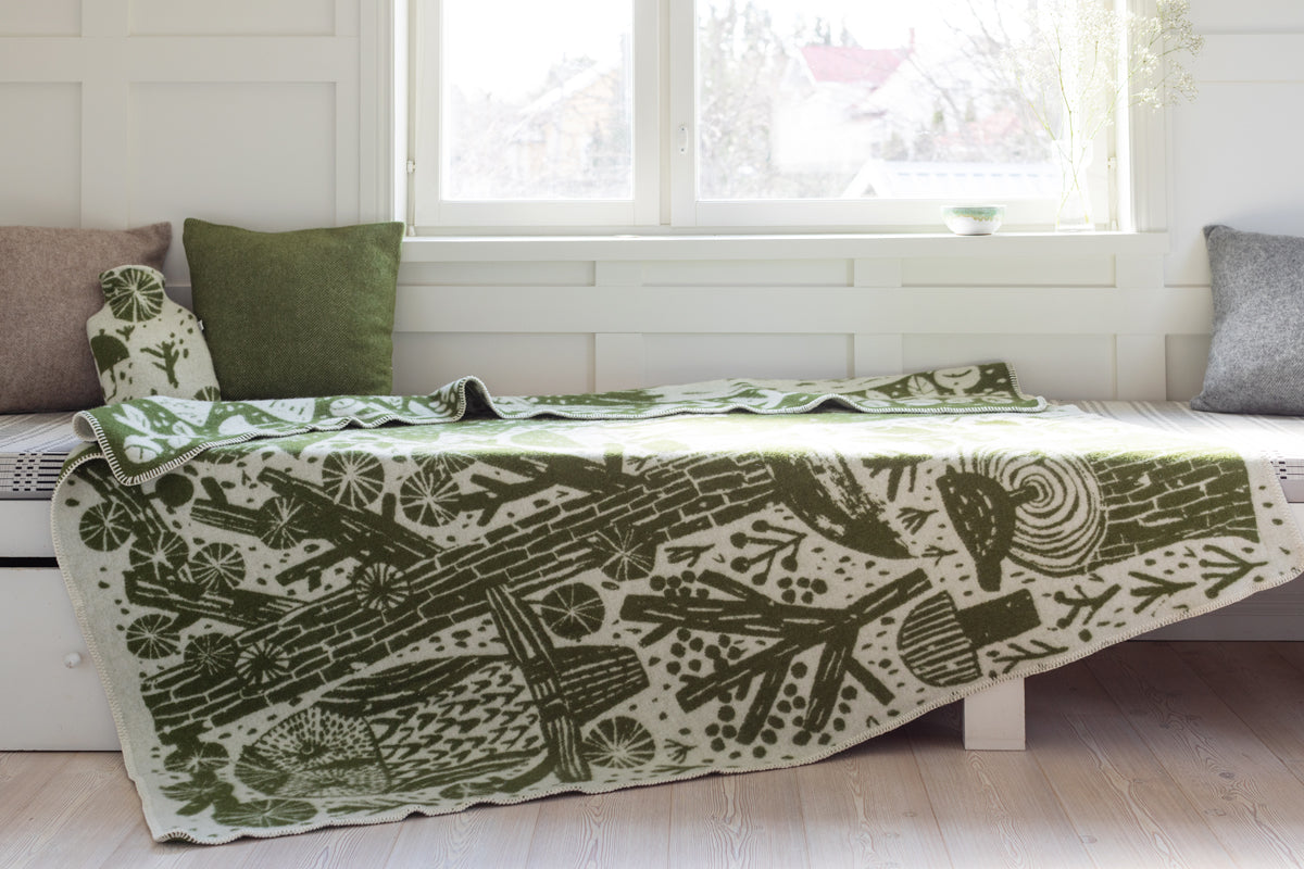 Lapuan Kankurit Metsikkö Olive Wool Blanket