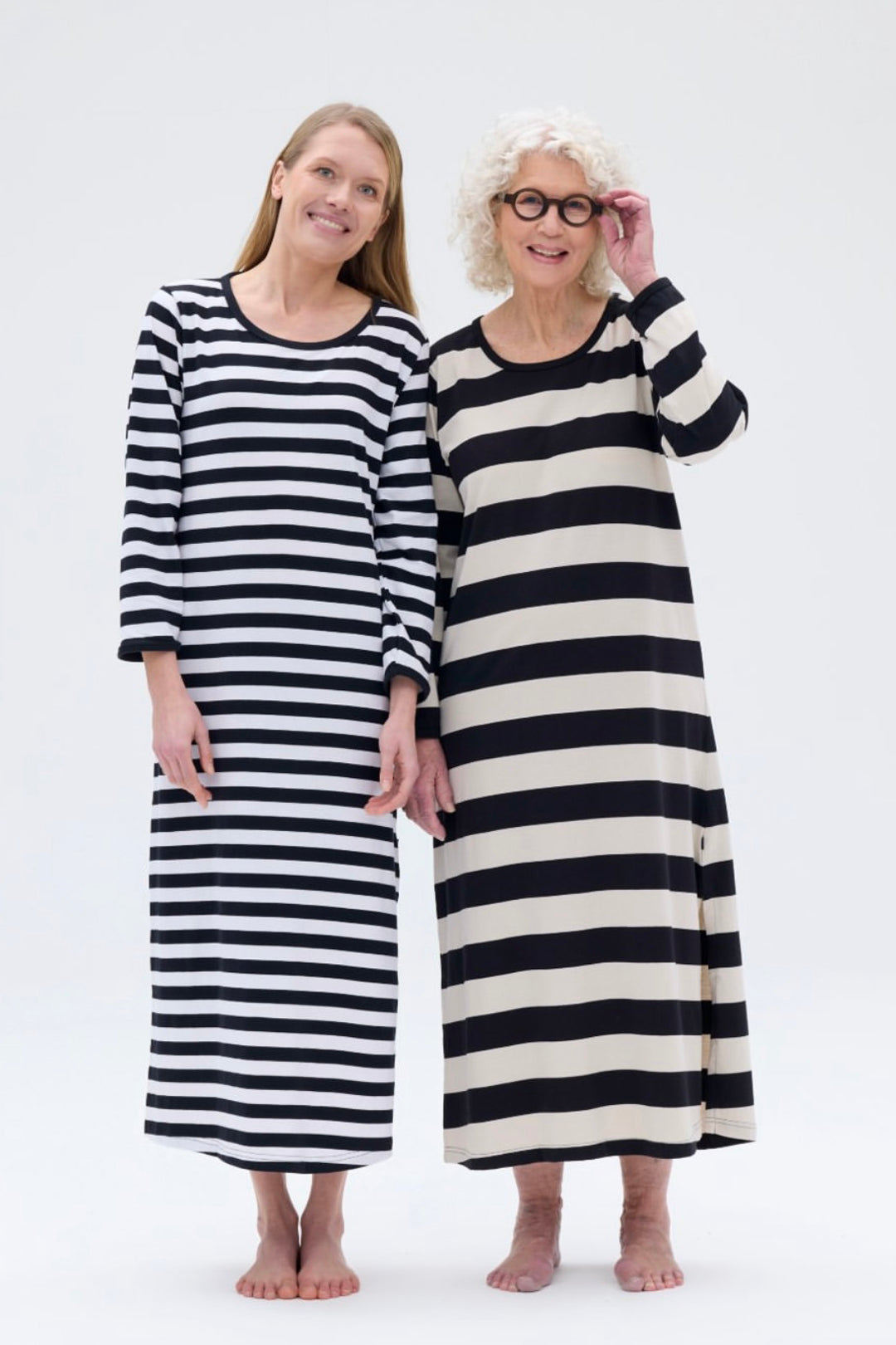 Ratia Fanni Black/Beige Wide Stripe Gown