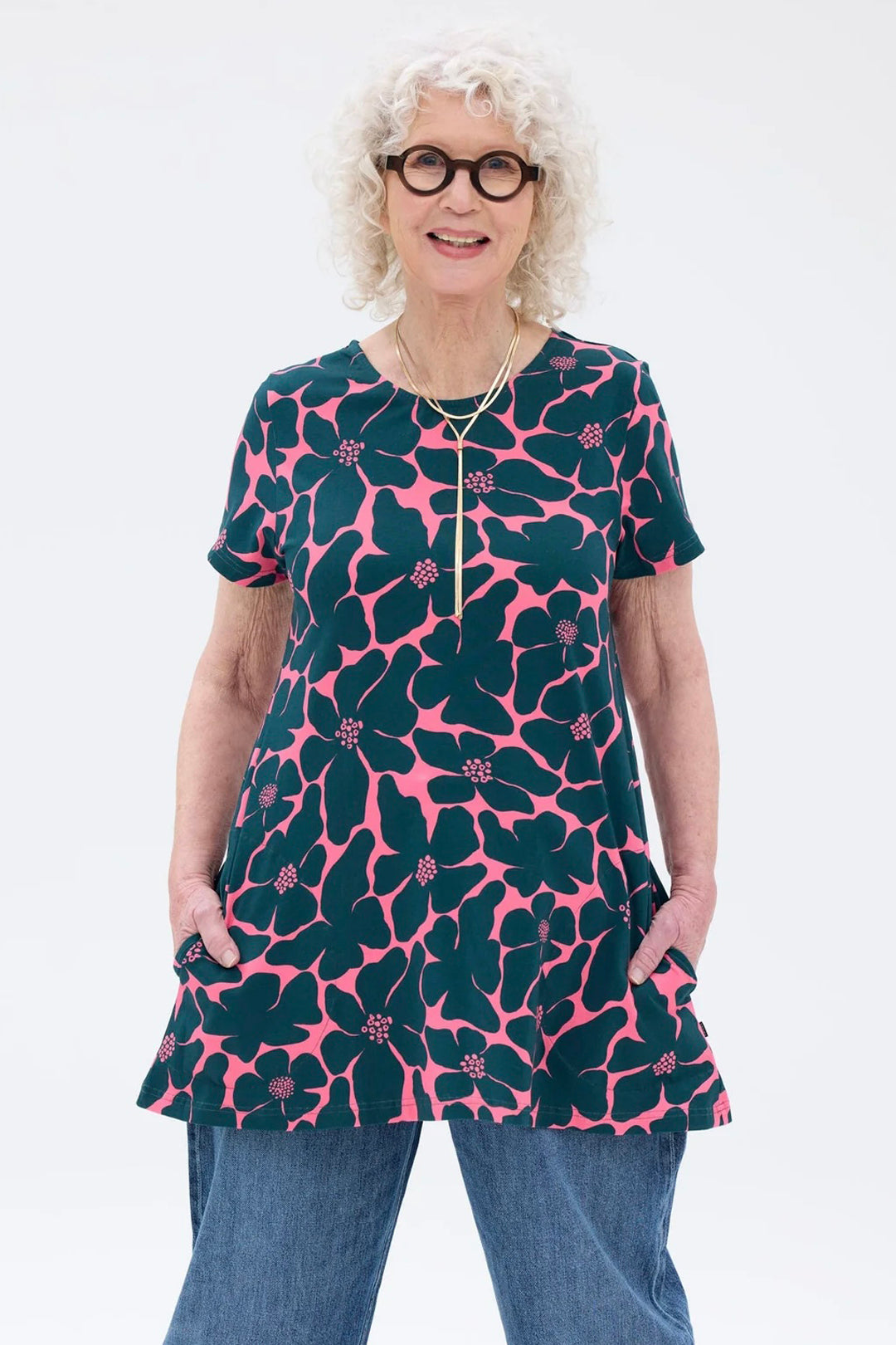 Ratia Pouta Tuulen Viemää Tunic Pink/Green