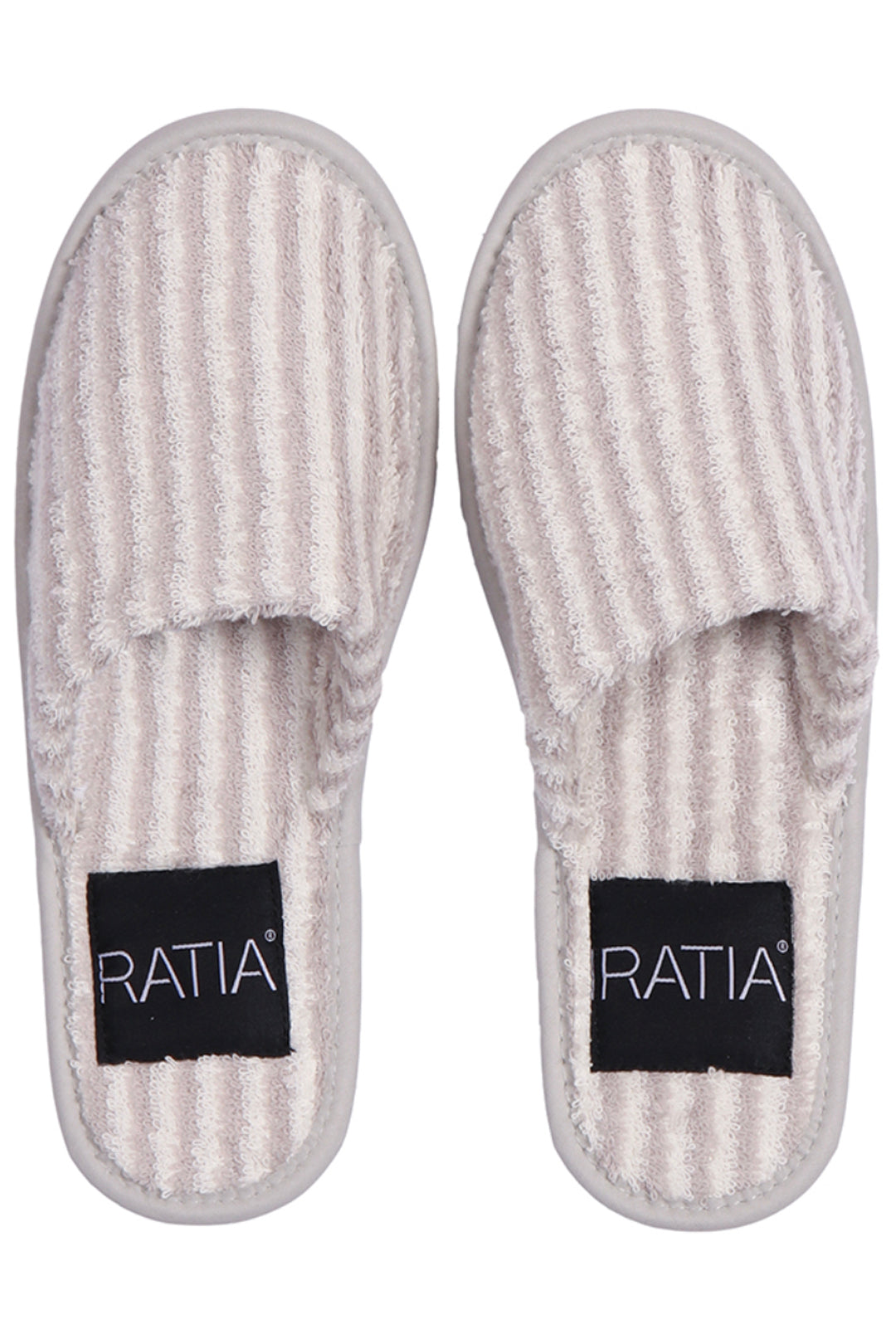 Ratia Bath Slippers White Stripes