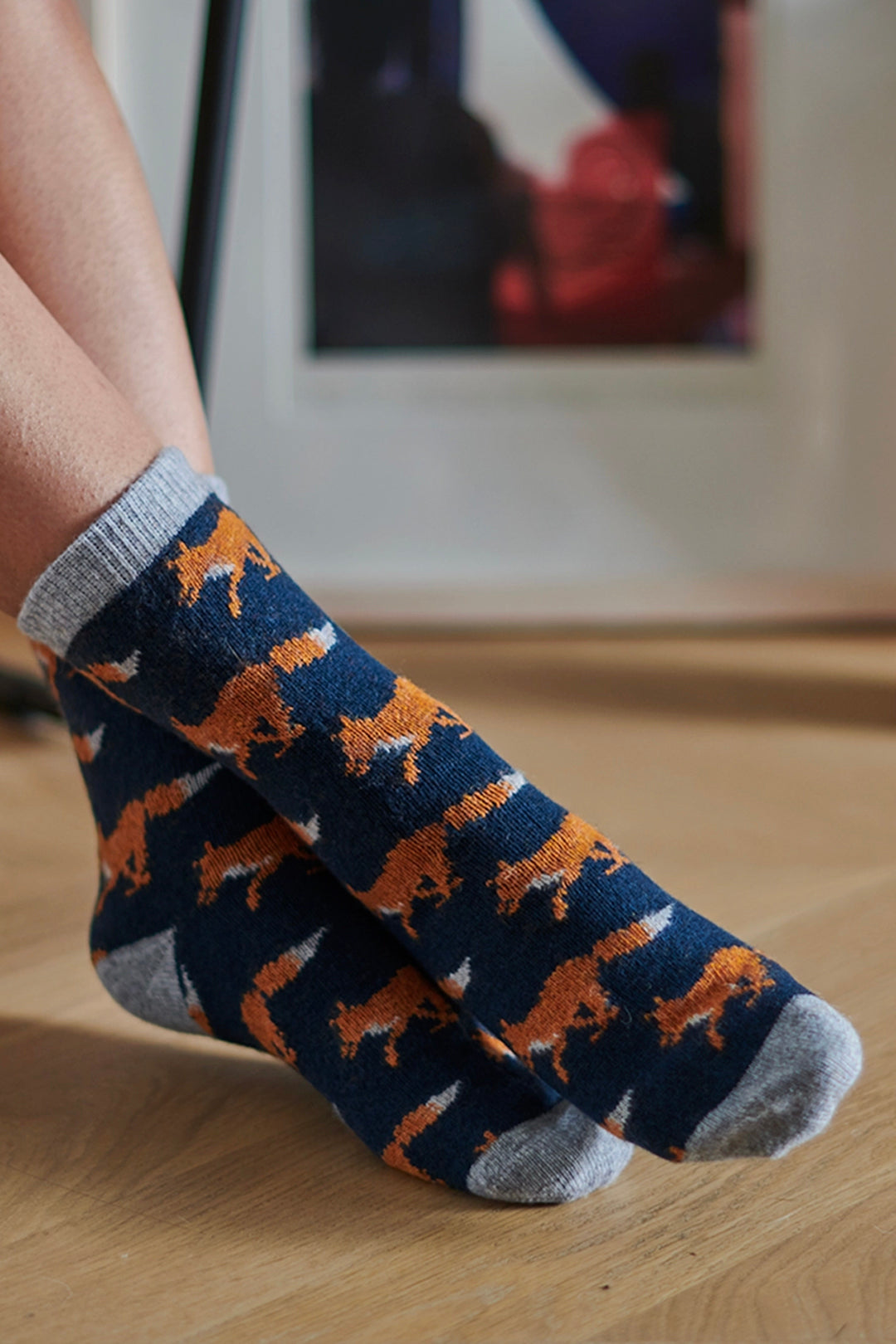 Catherine Tough Women's Lambswool Running Fox Ankle Socks