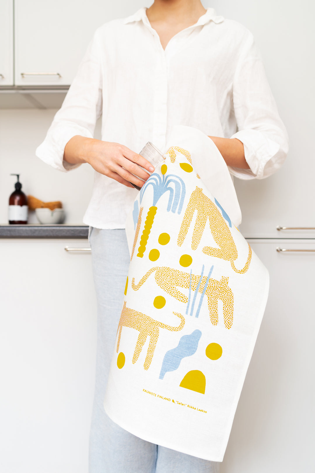 Kauniste Finland Safari Yellow Tea Towel
