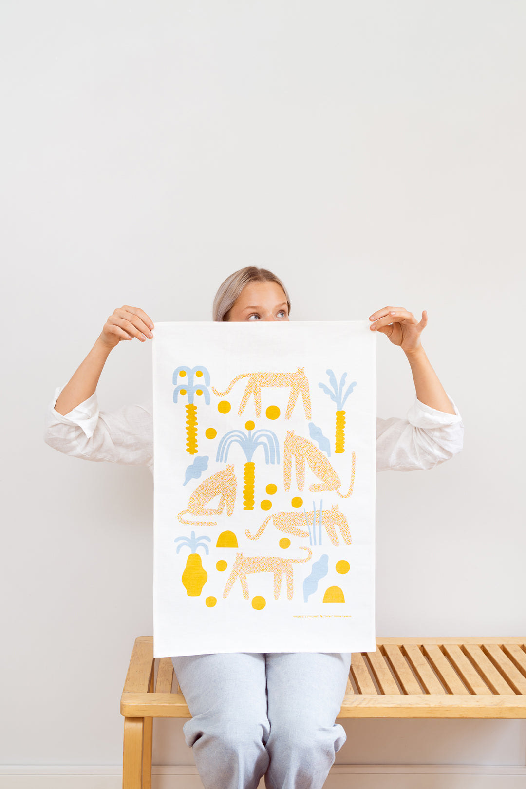 Kauniste Finland Safari Yellow Tea Towel