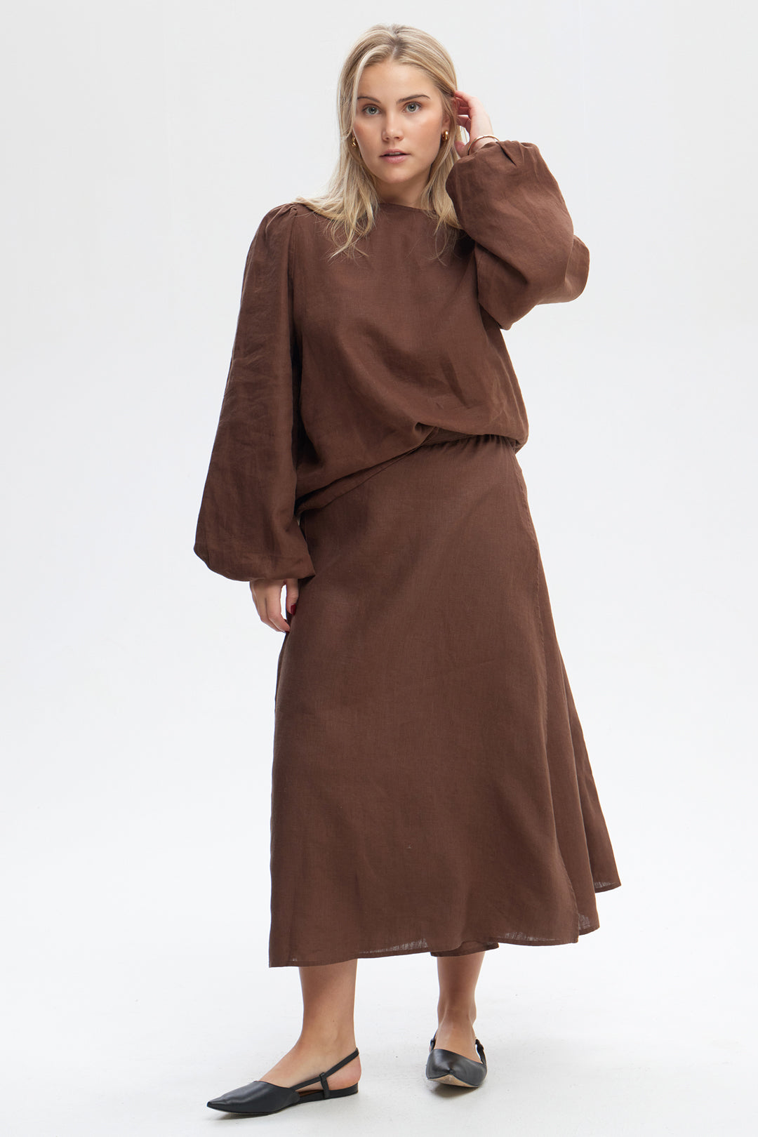 Piironki Helsinki Linen Senja Brown Skirt