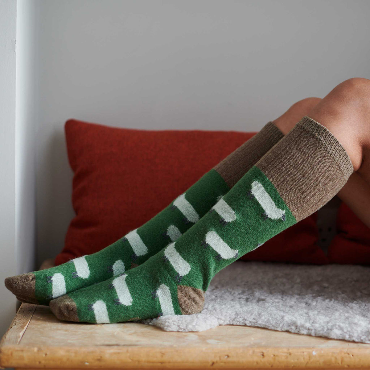 Catherine Tough Women's Lambswool Sheep Boot/Knee Socks