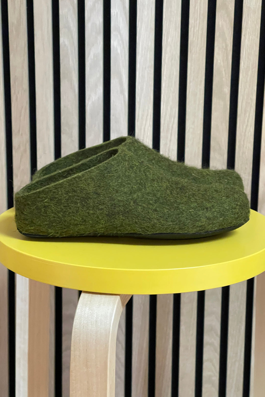 Lahtiset Felt Slippers Moss