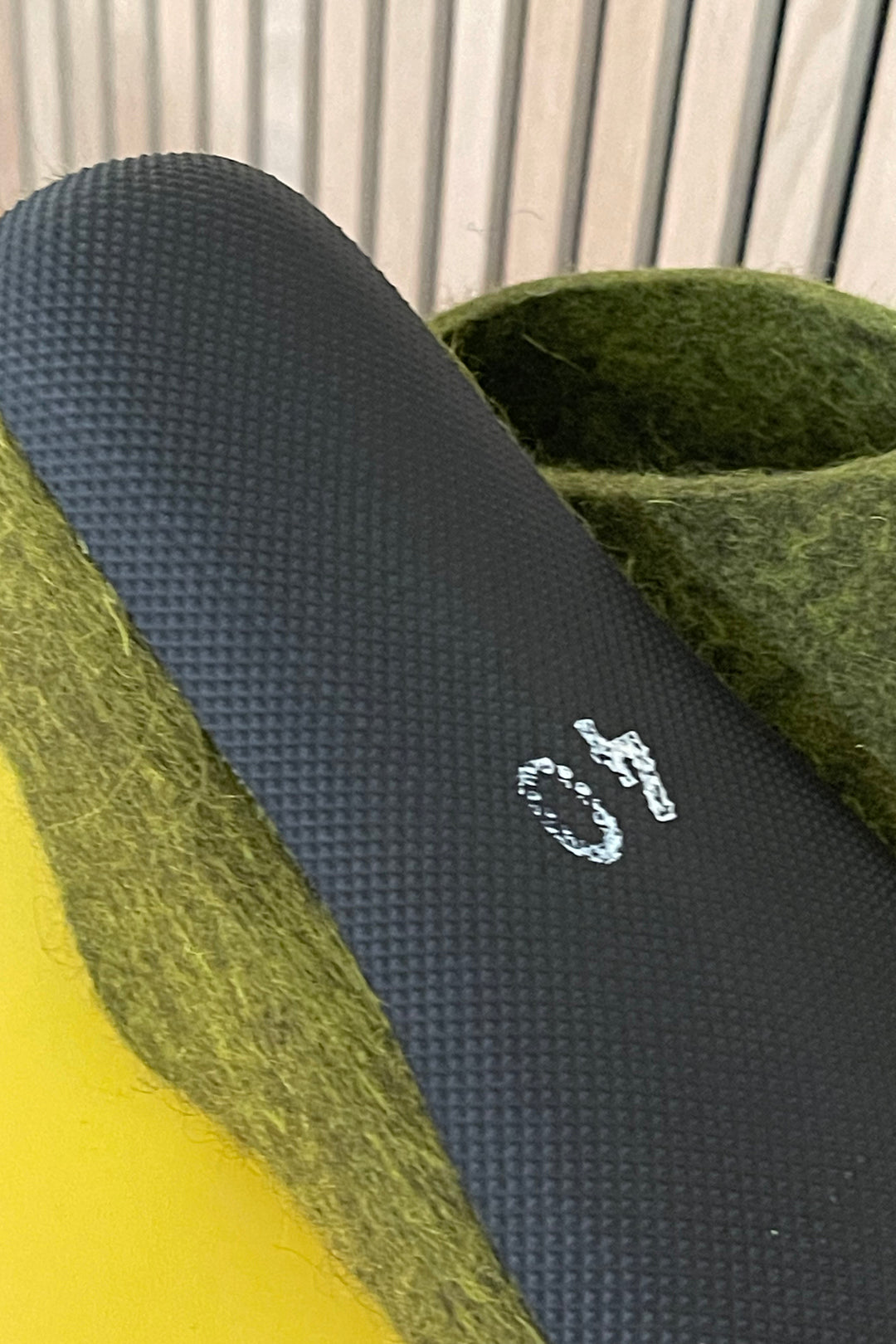 Lahtiset Felt Slippers Moss