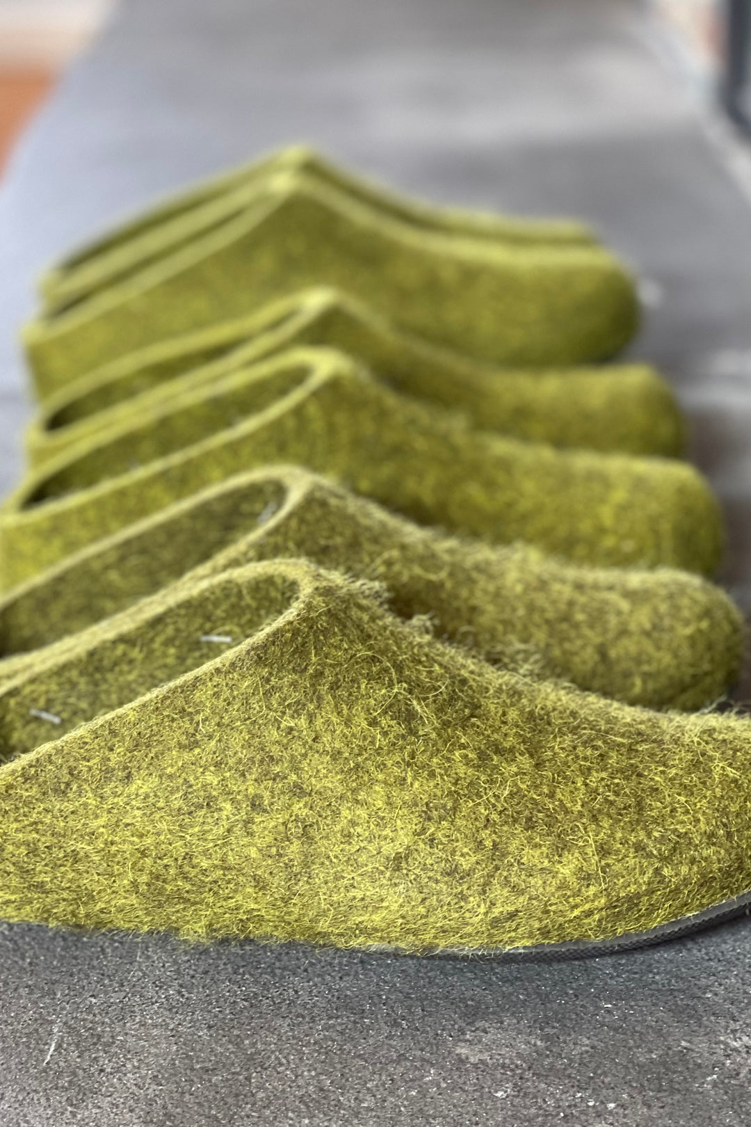 Lahtiset Felt Slippers Moss