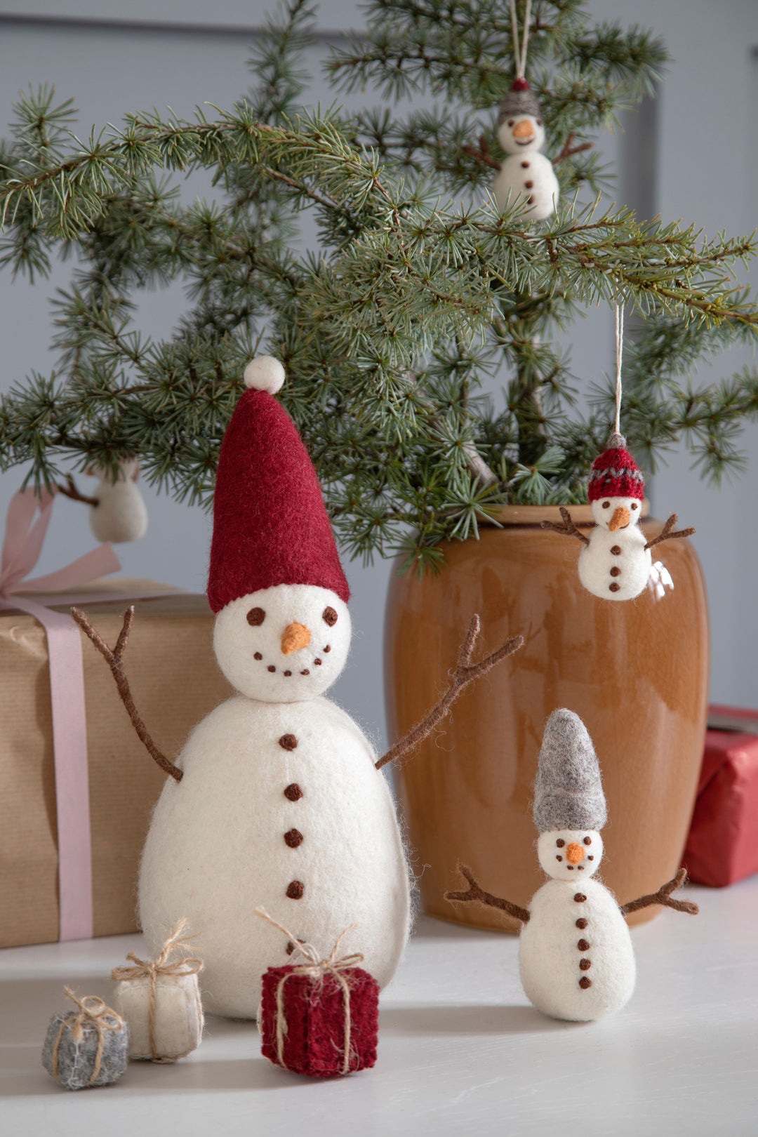 Gry & Sif Snowman Set Of 3 Ornaments