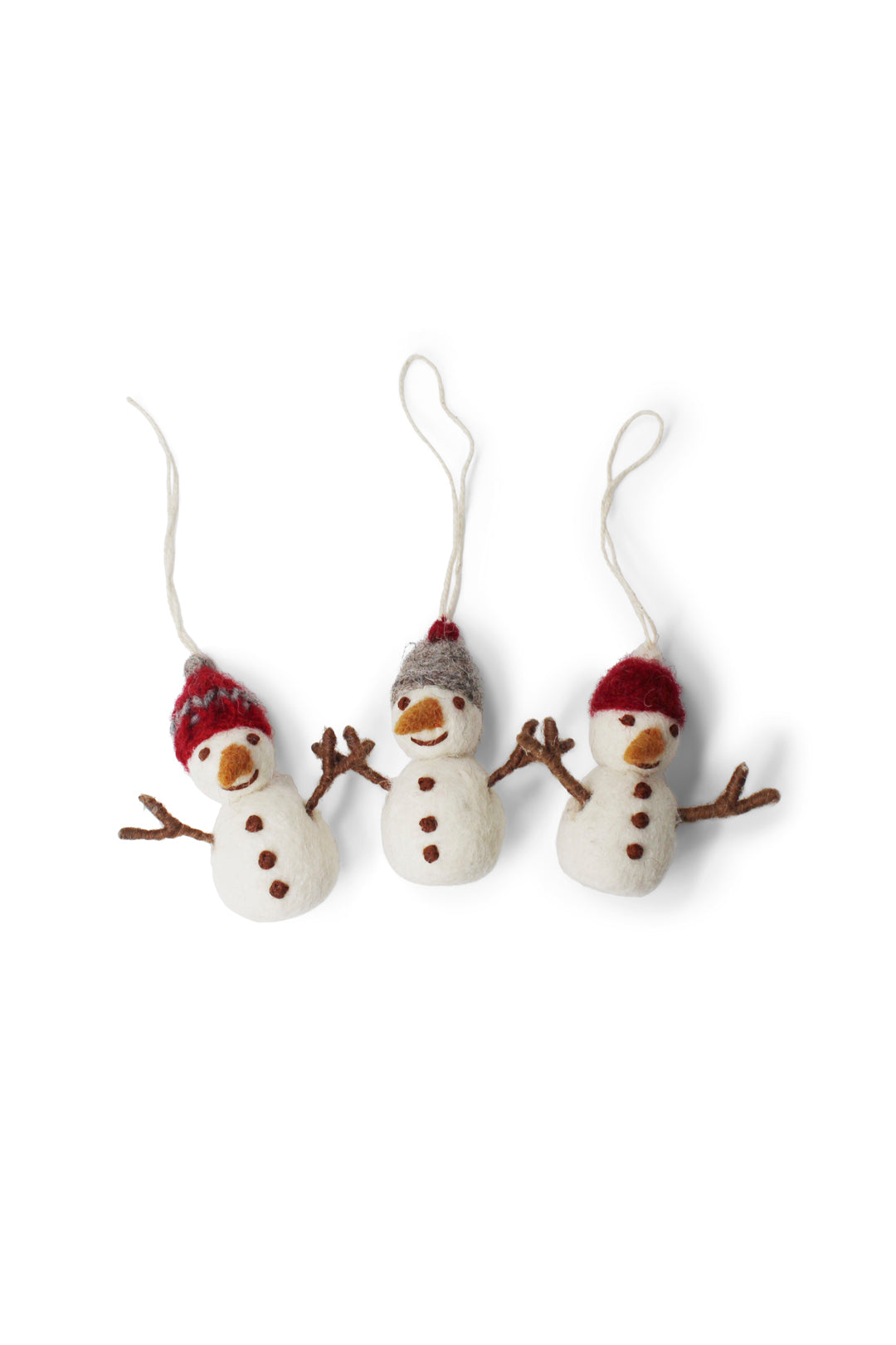 Gry & Sif Snowman Set Of 3 Ornaments