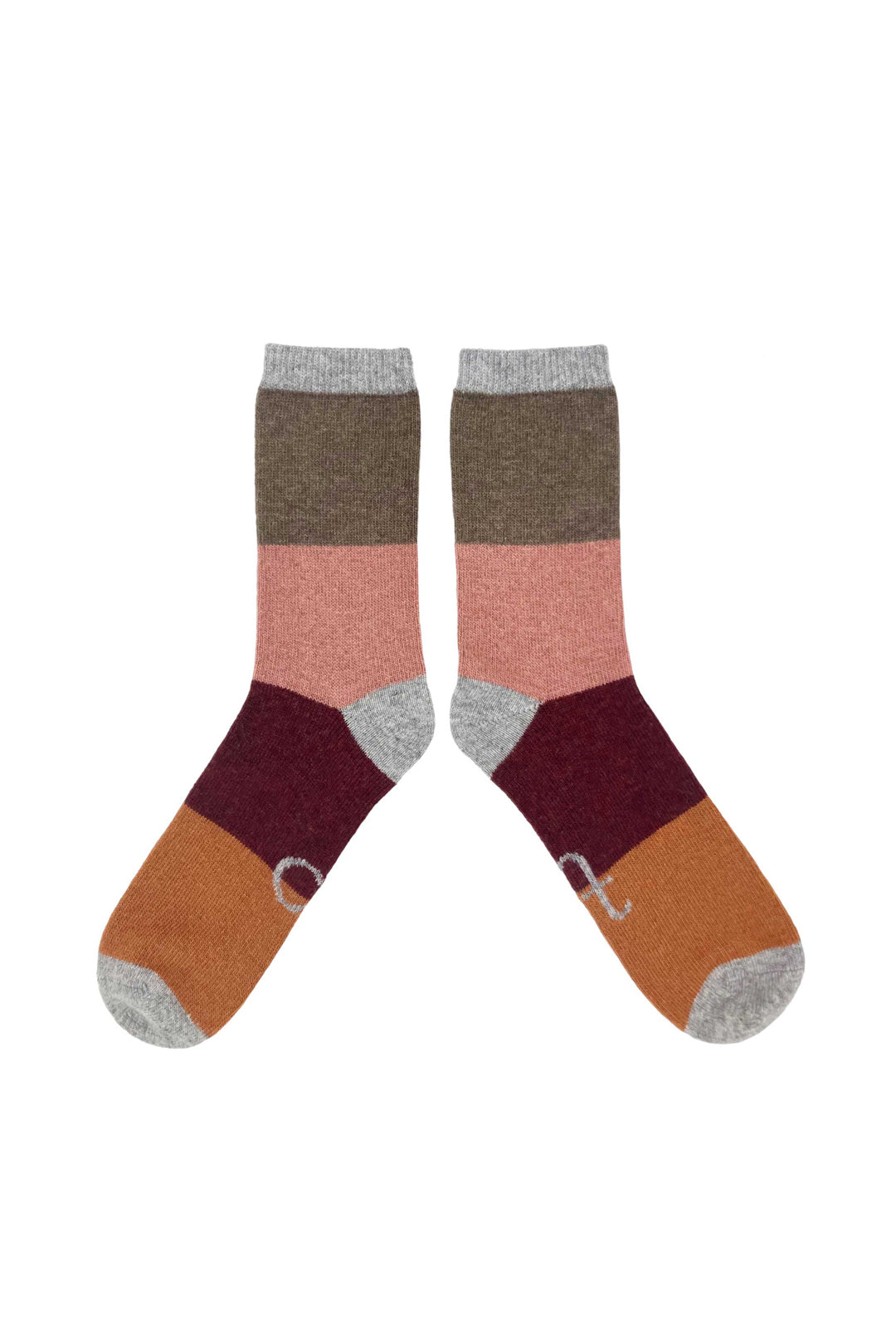 Catherine Tough Women's Lambswool Block Ankle Socks
